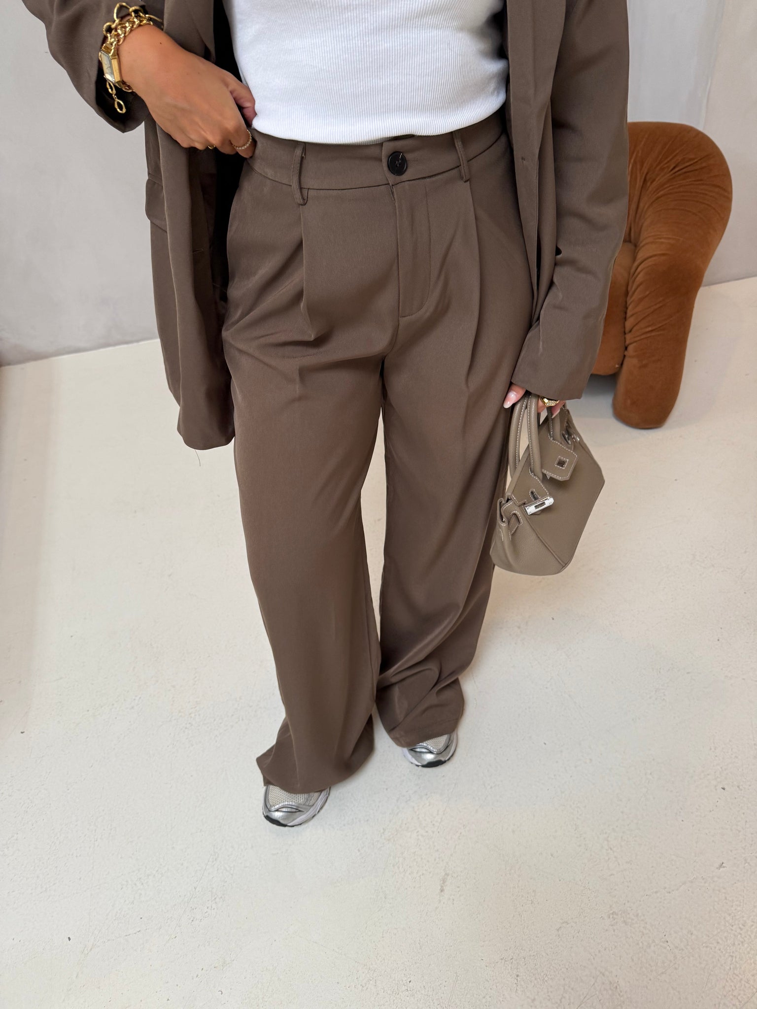Pantalon fluide marron (11176)