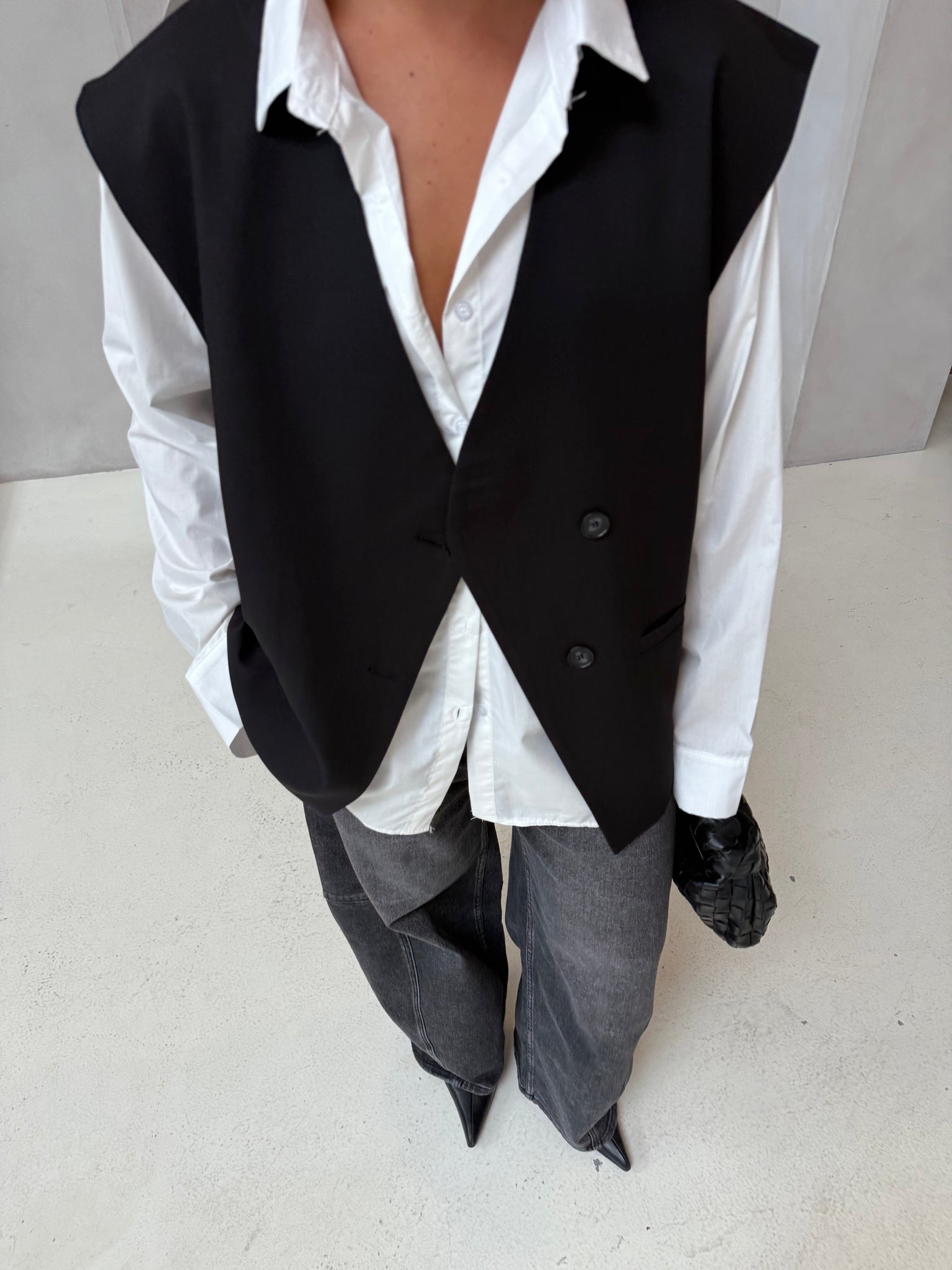 Blazer NANA sans manche noir (8170)