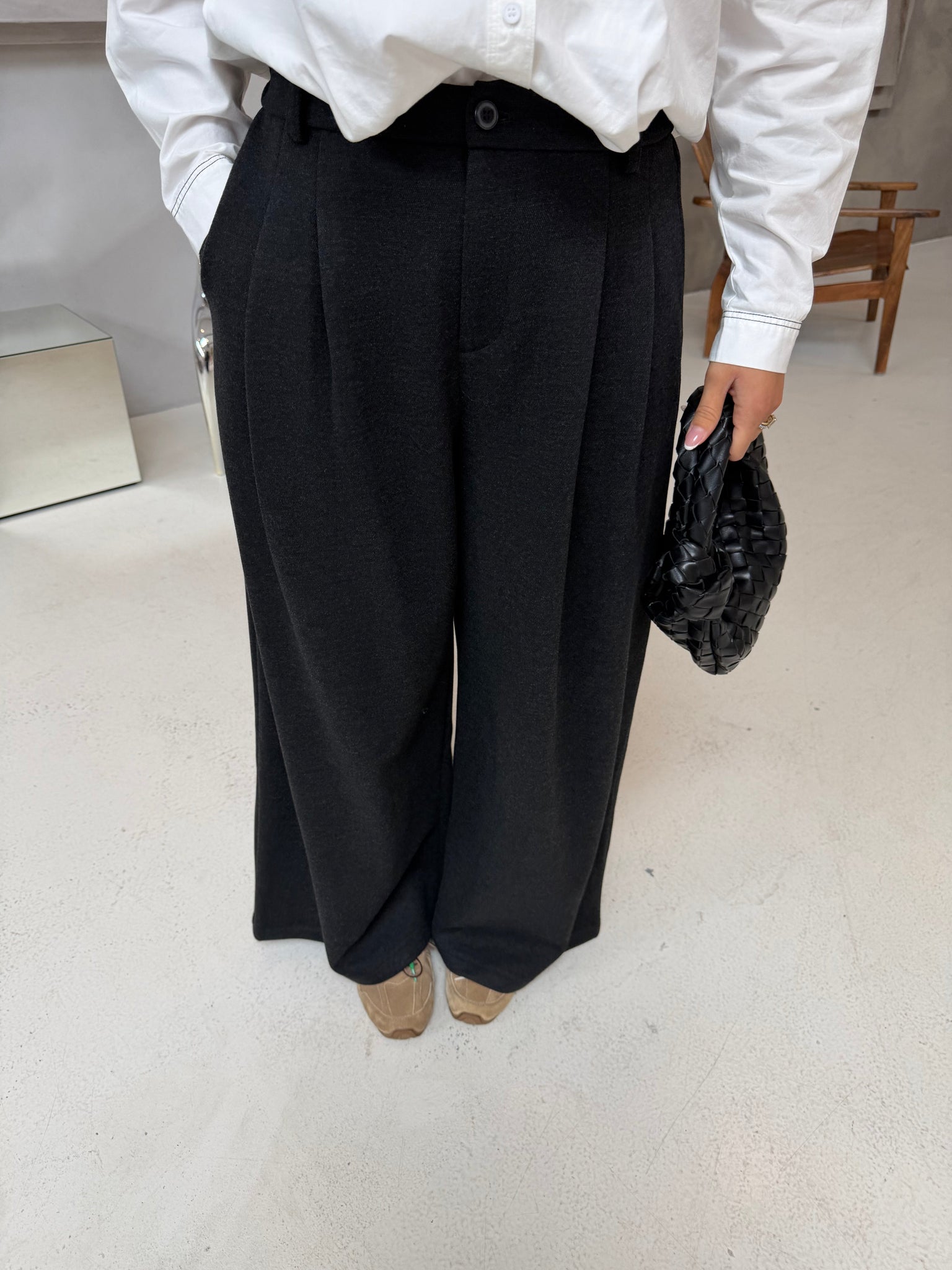 Pantalon FLARE épais gris  (D27922)