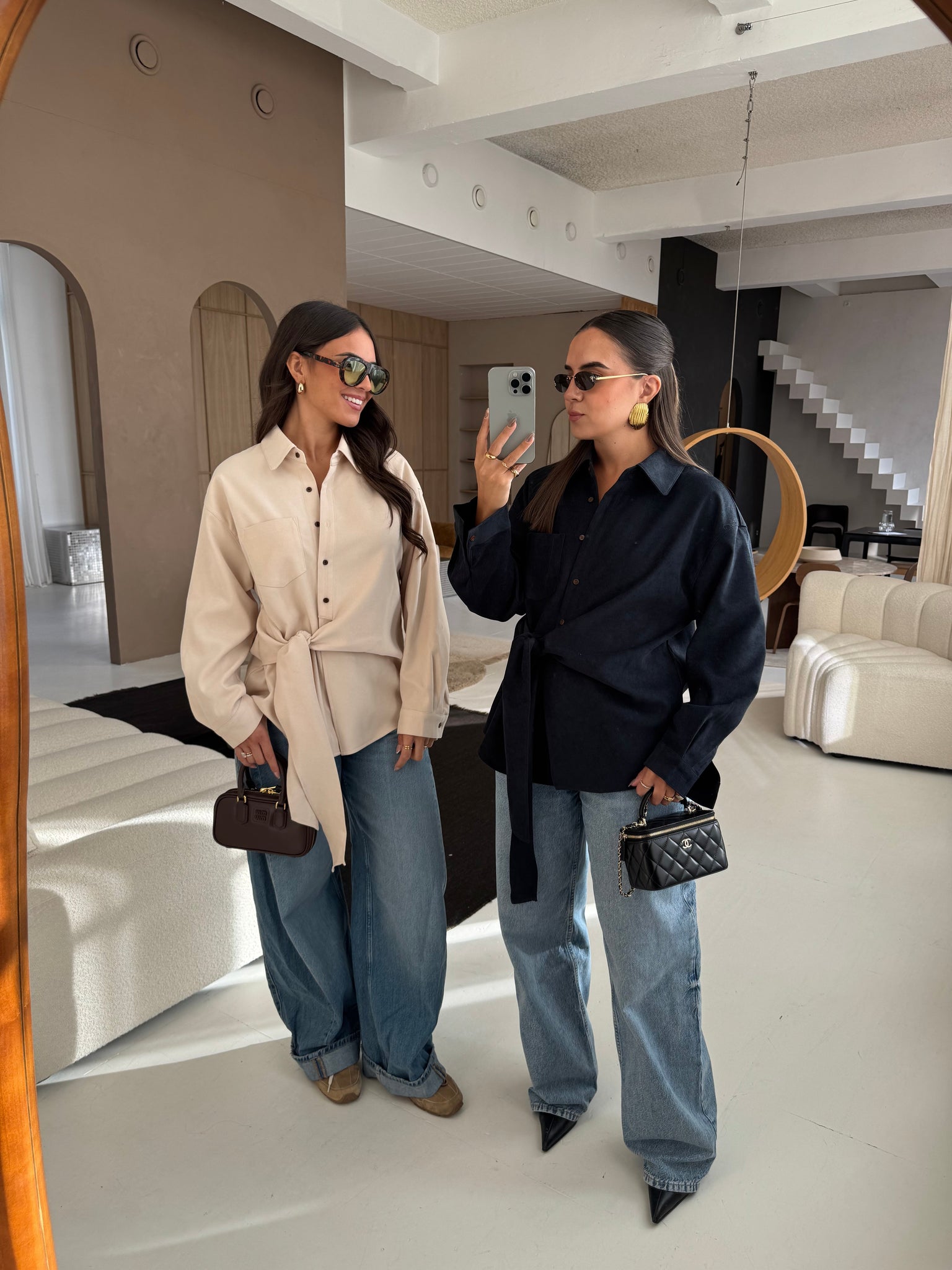 Chemise à nouer beige (MA7739)