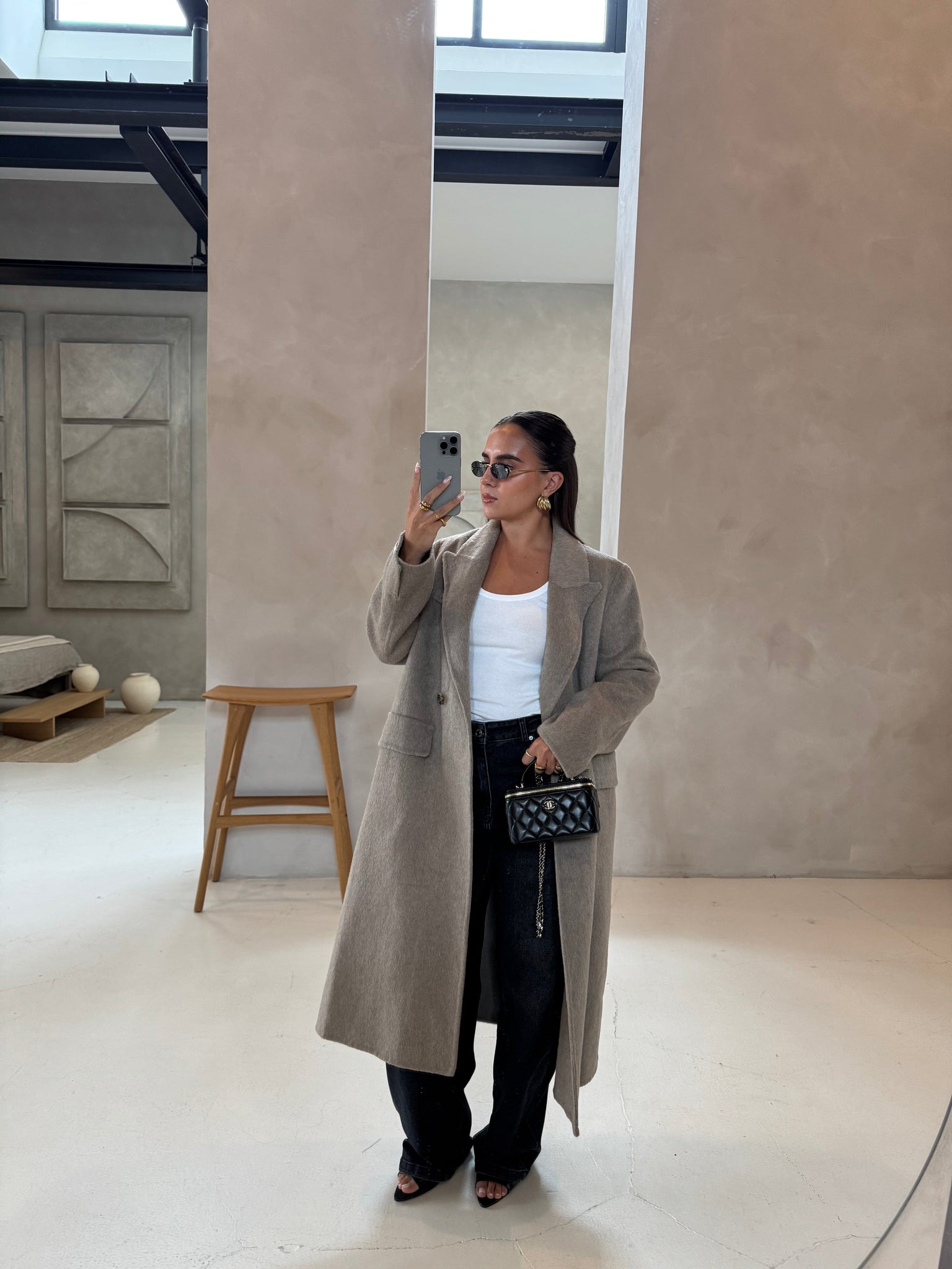 Manteau MK laine taupe