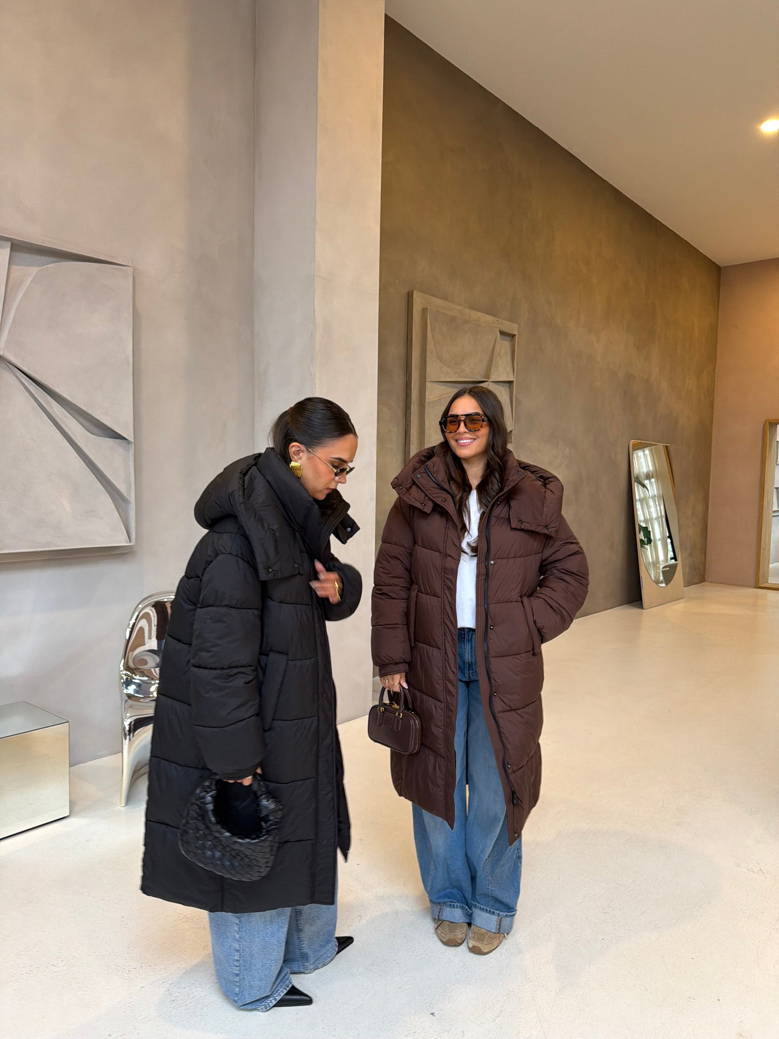 Doudoune longue noire (8780)