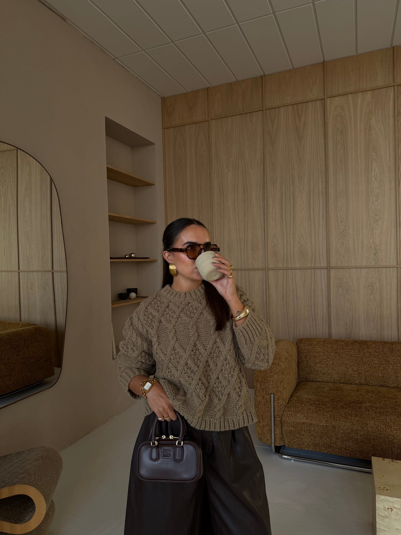 Pull STELLE court olive (701)