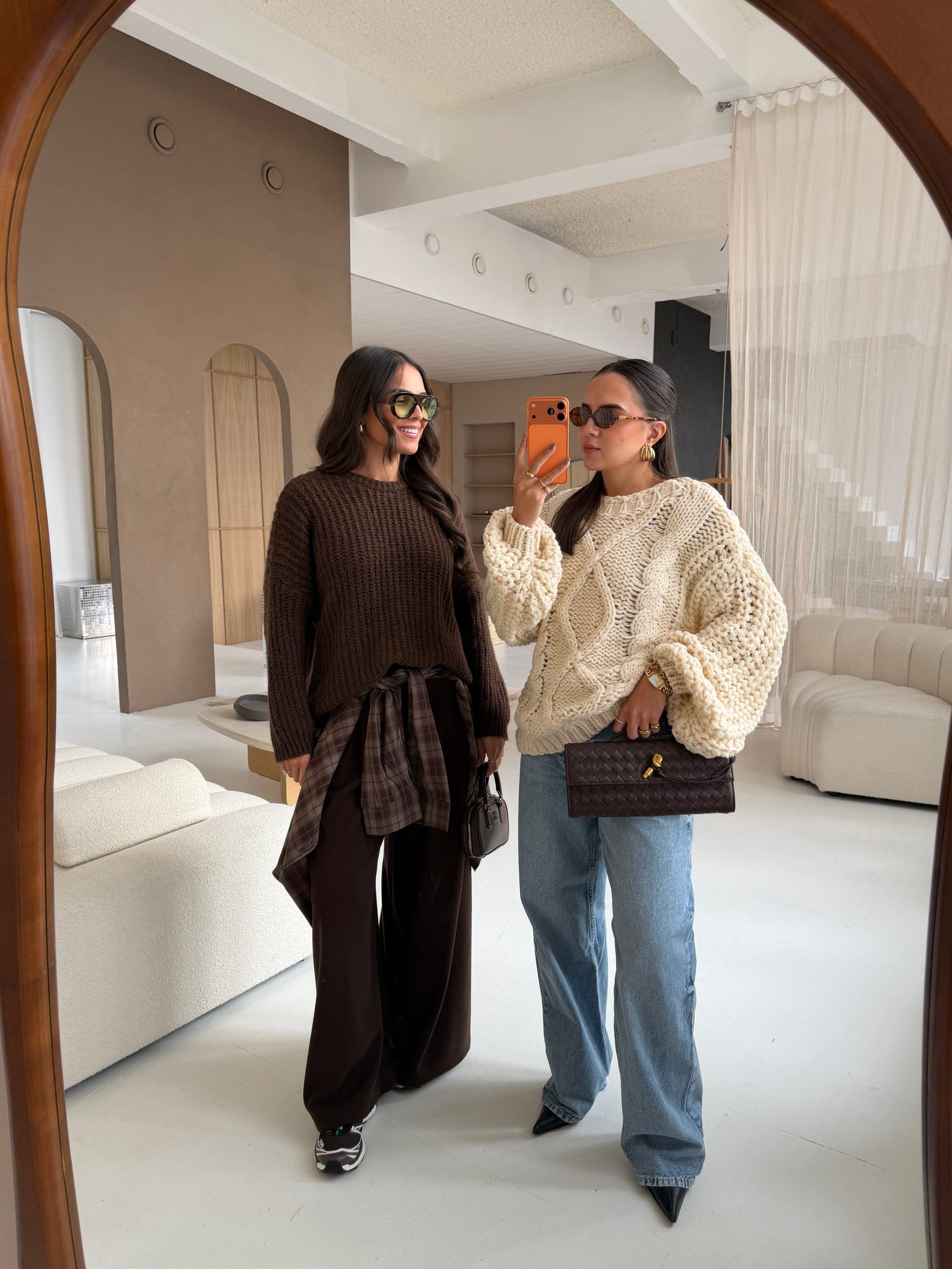 Gros pull en tricot beige (2216)