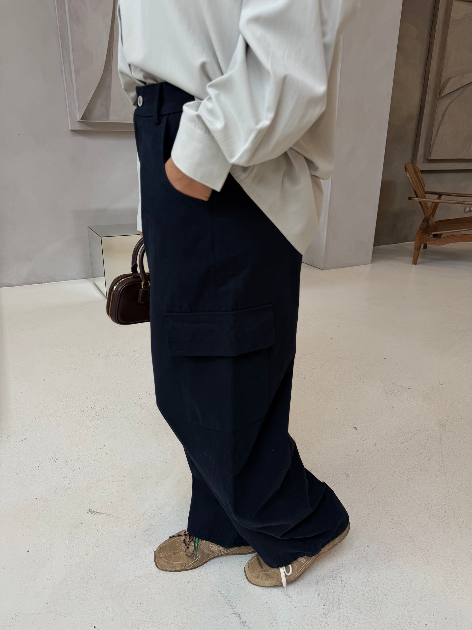 Pantalon cargo bleu nuit (MA8886)