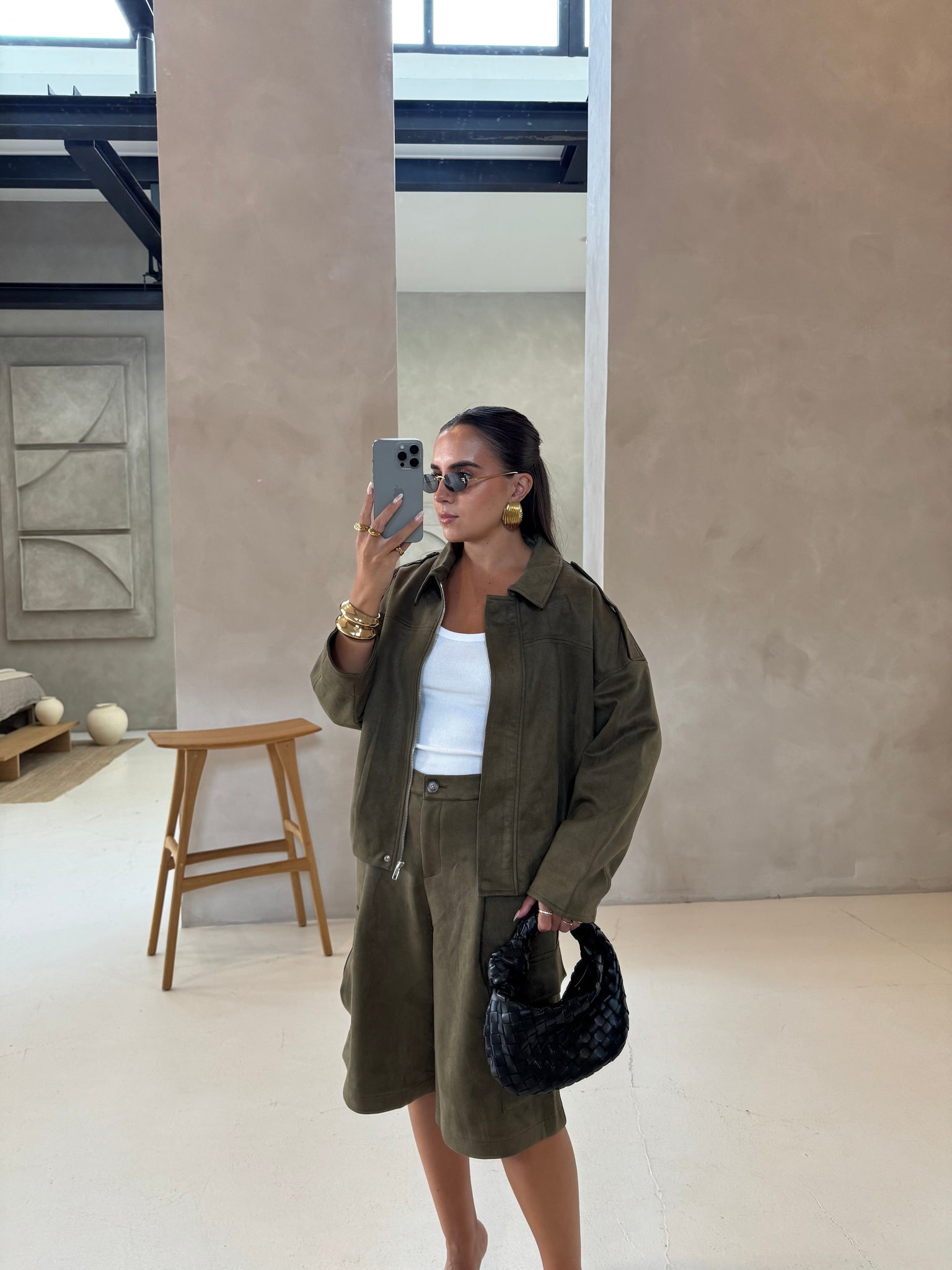 Veste LEANE courte kaki (w25218)