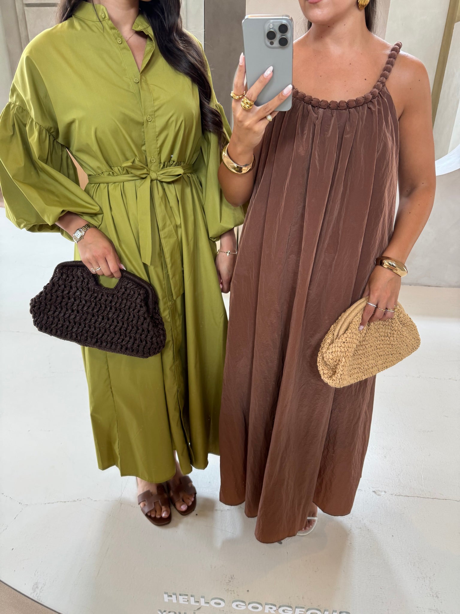 Robe ROSANA bretelle marron (SJ2511)
