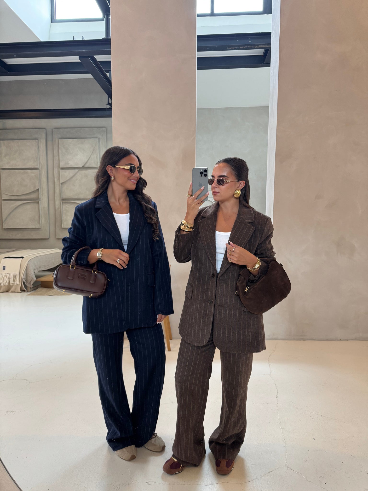 Blazer LAINE à rayures marron  (v-2509)