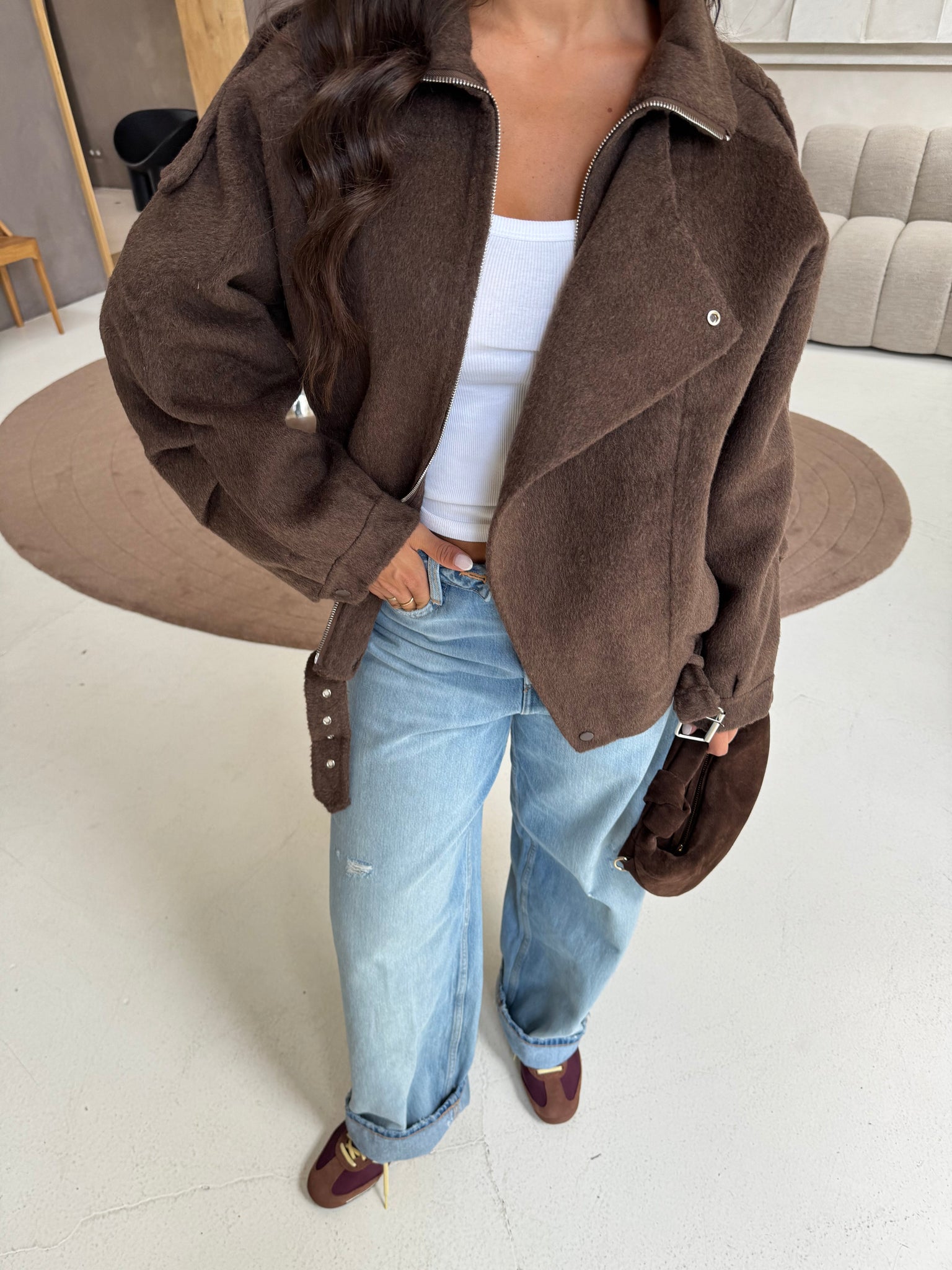Bombers GLADYS laine marron