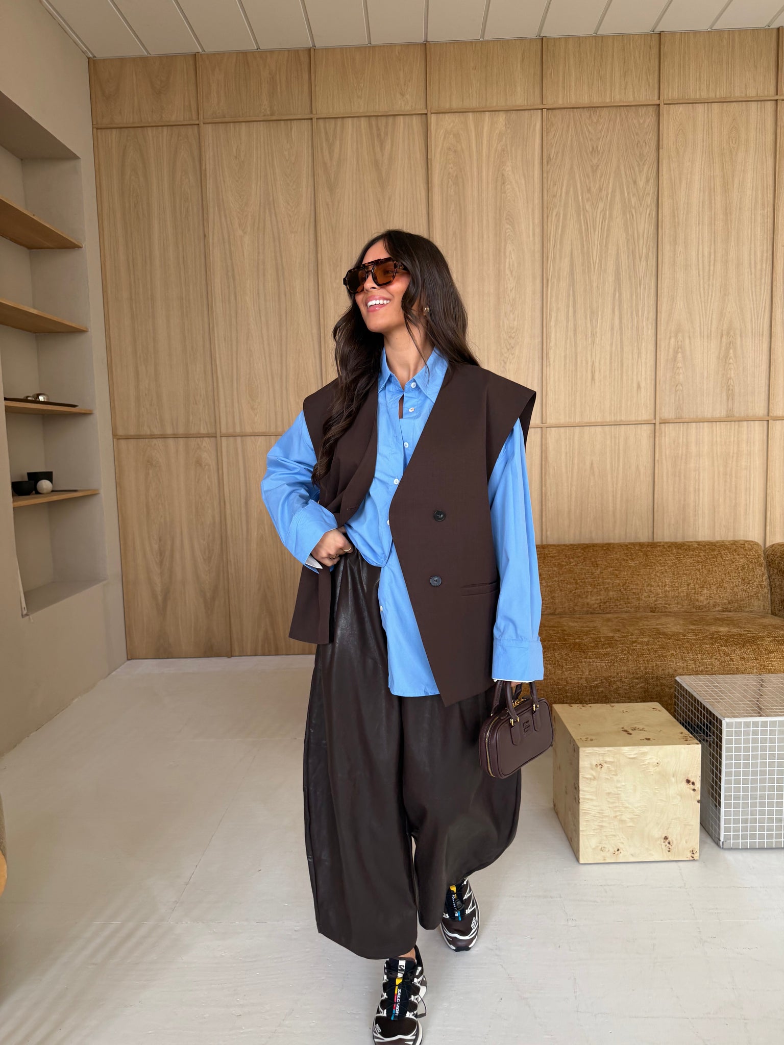 Blazer NANA sans manche marron (8170)