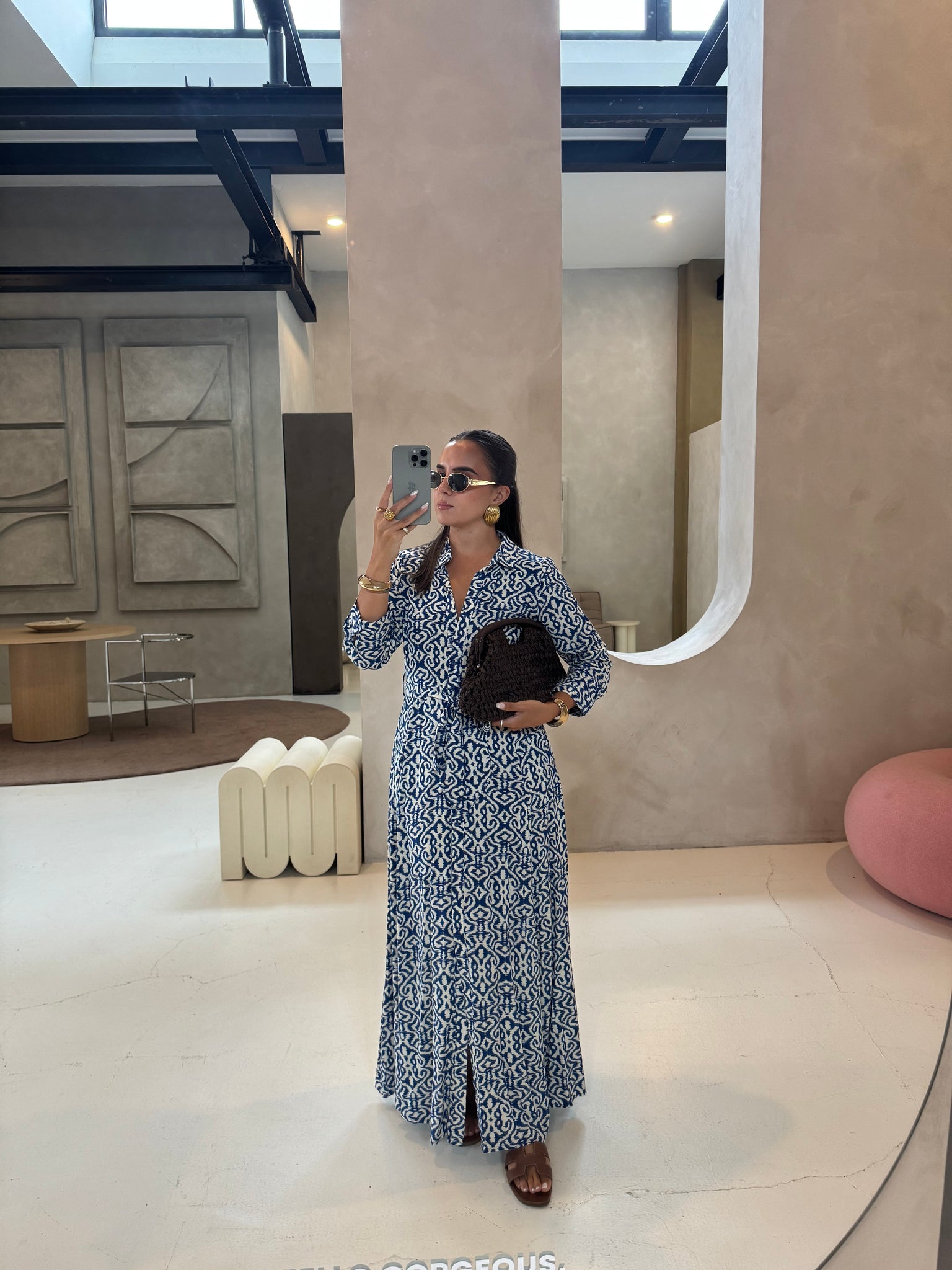 Robe CALI bleue blanche (62998)