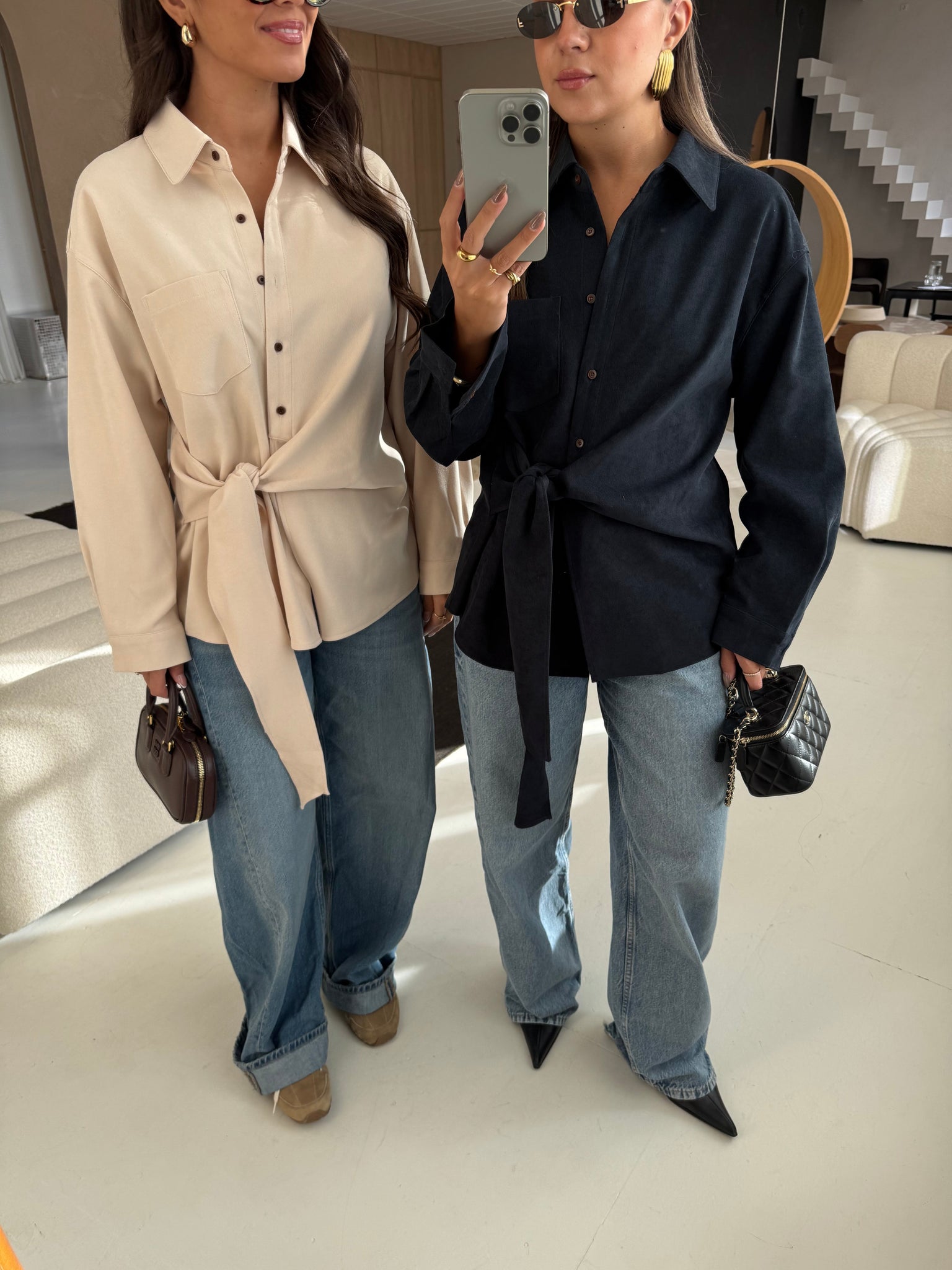 Chemise à nouer beige (MA7739)