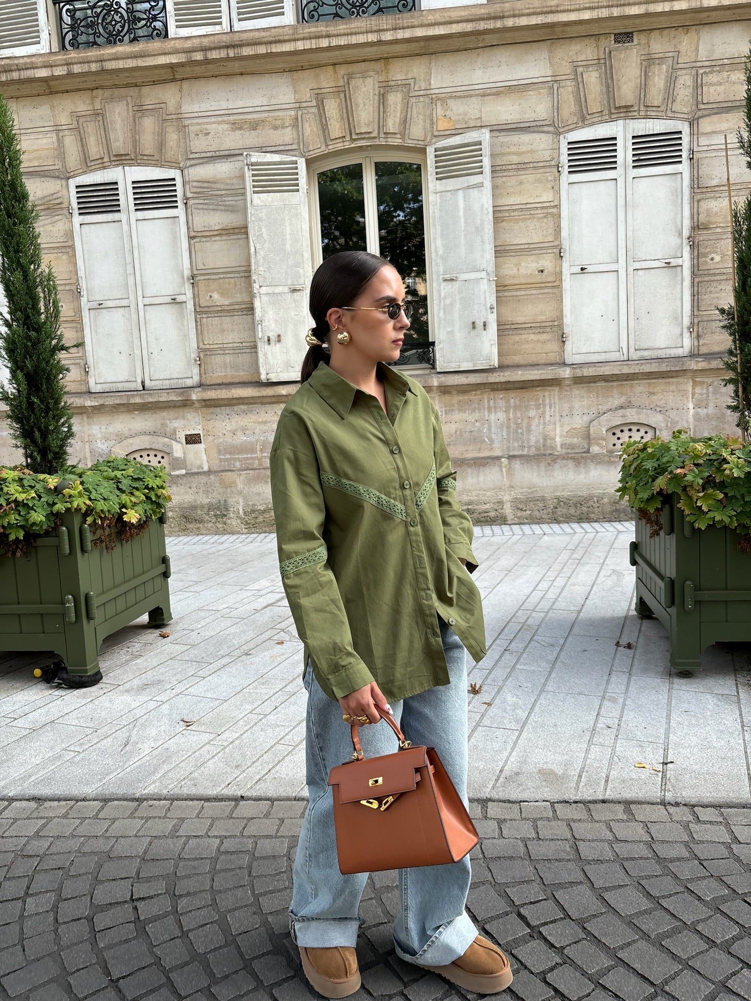 Chemise GABRIELLE verte (8217)