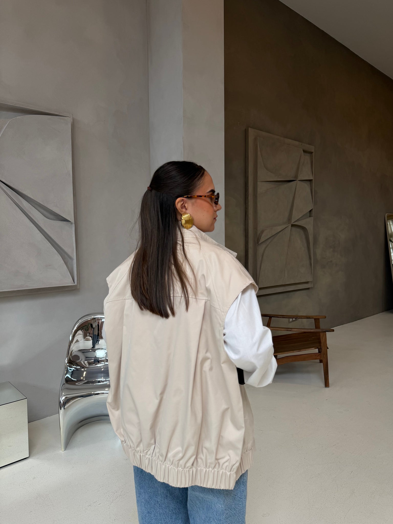 Veste sans manche beige (53052B)