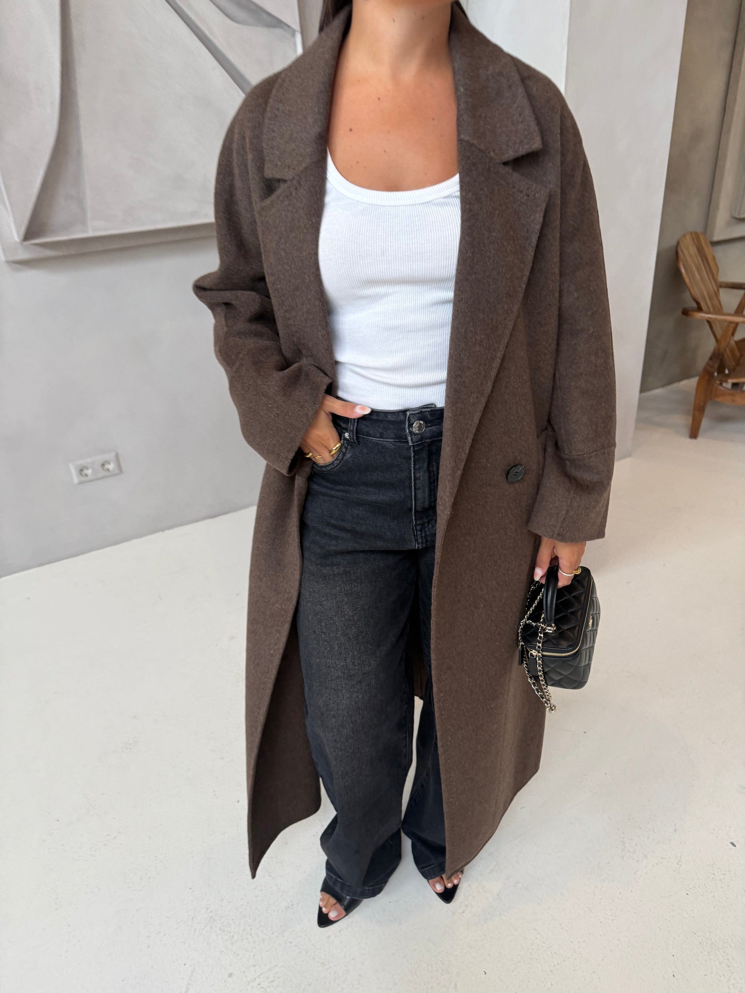 Manteau AMBRE laine marron (M-2505)