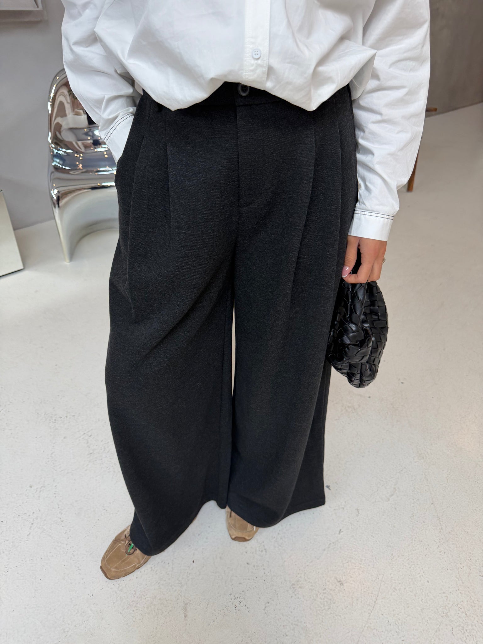 Pantalon FLARE épais gris  (D27922)