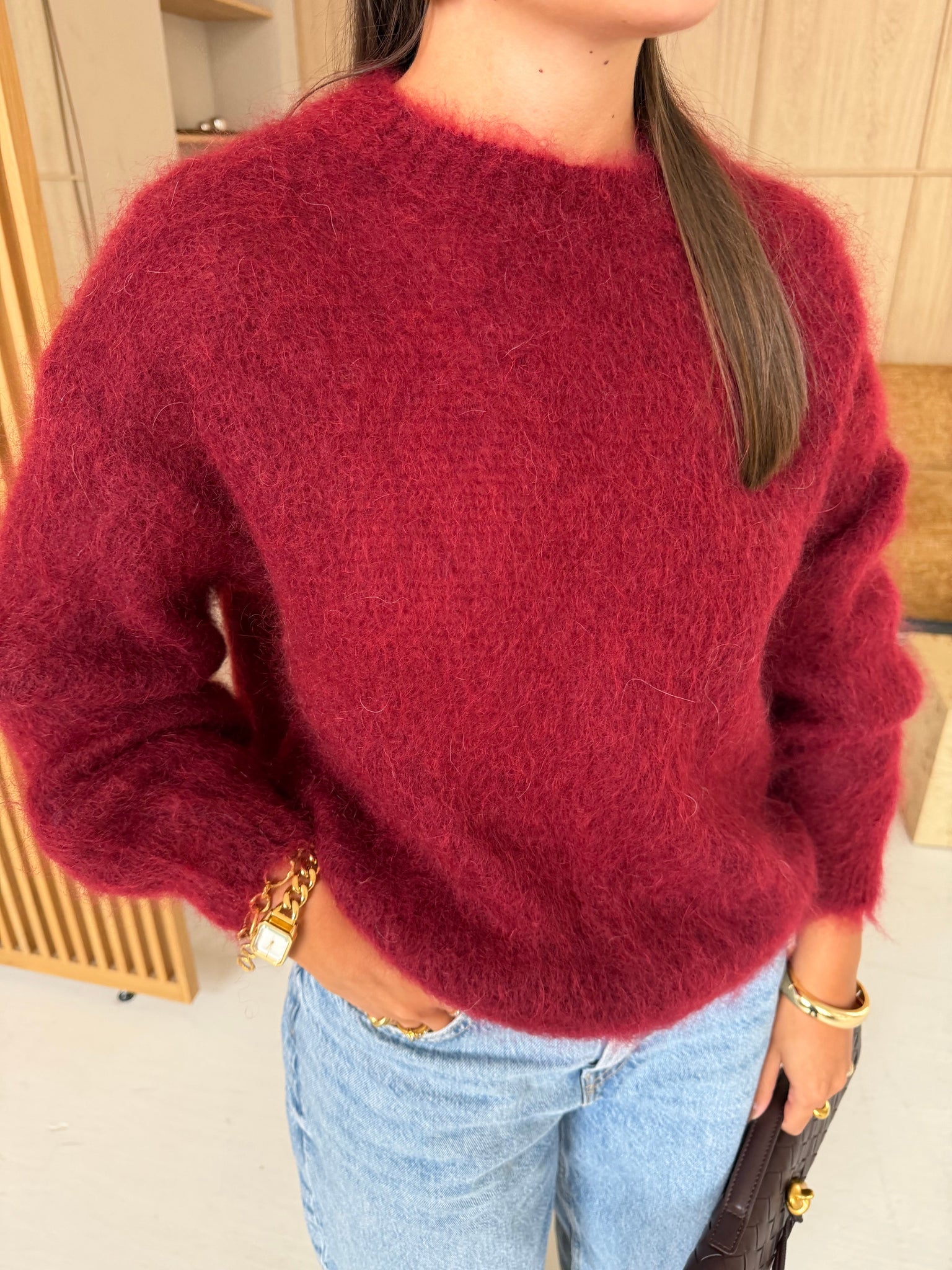Pull KID mohair bordeaux (28007)