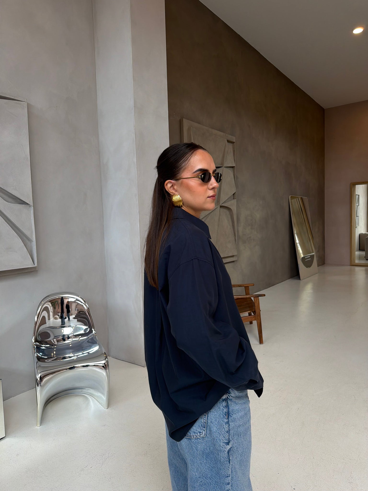 Chemise LINA foulard bleue marine (MA7601)