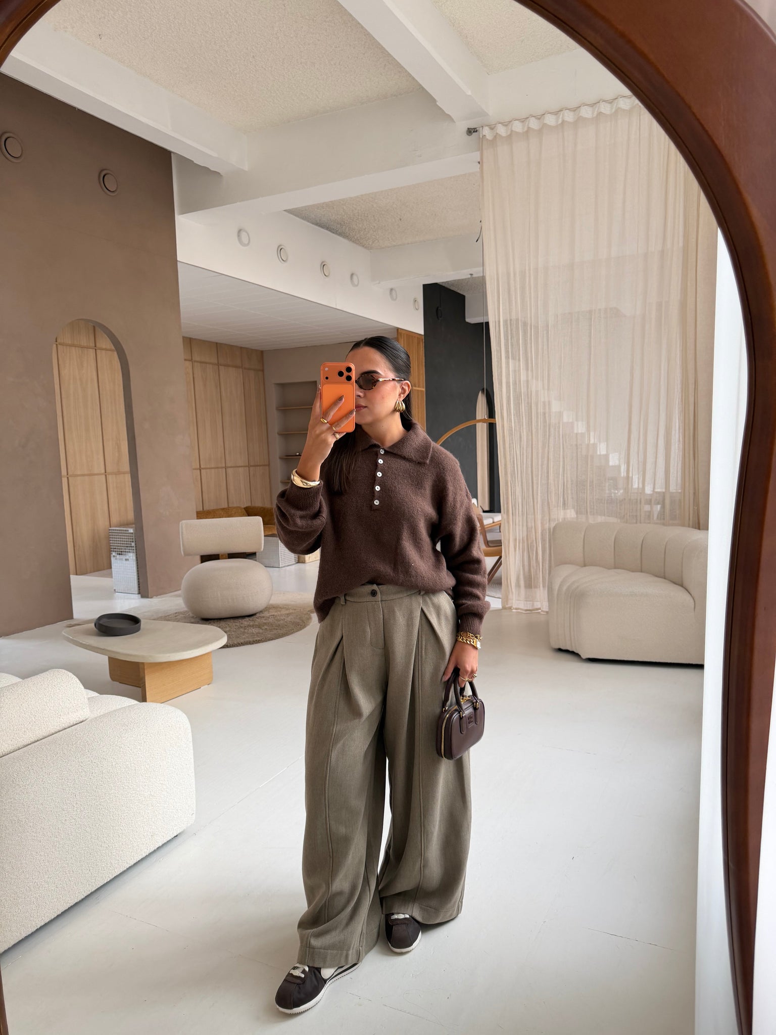 Pull alpaga boutons marron (24658)