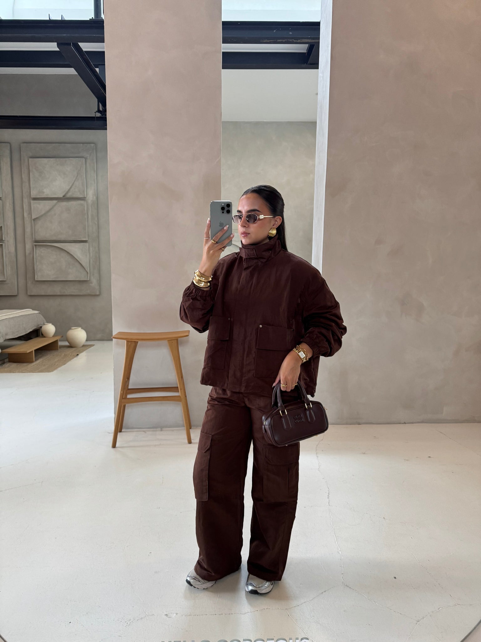 Pantalon LILI cargo marron (jy5108)