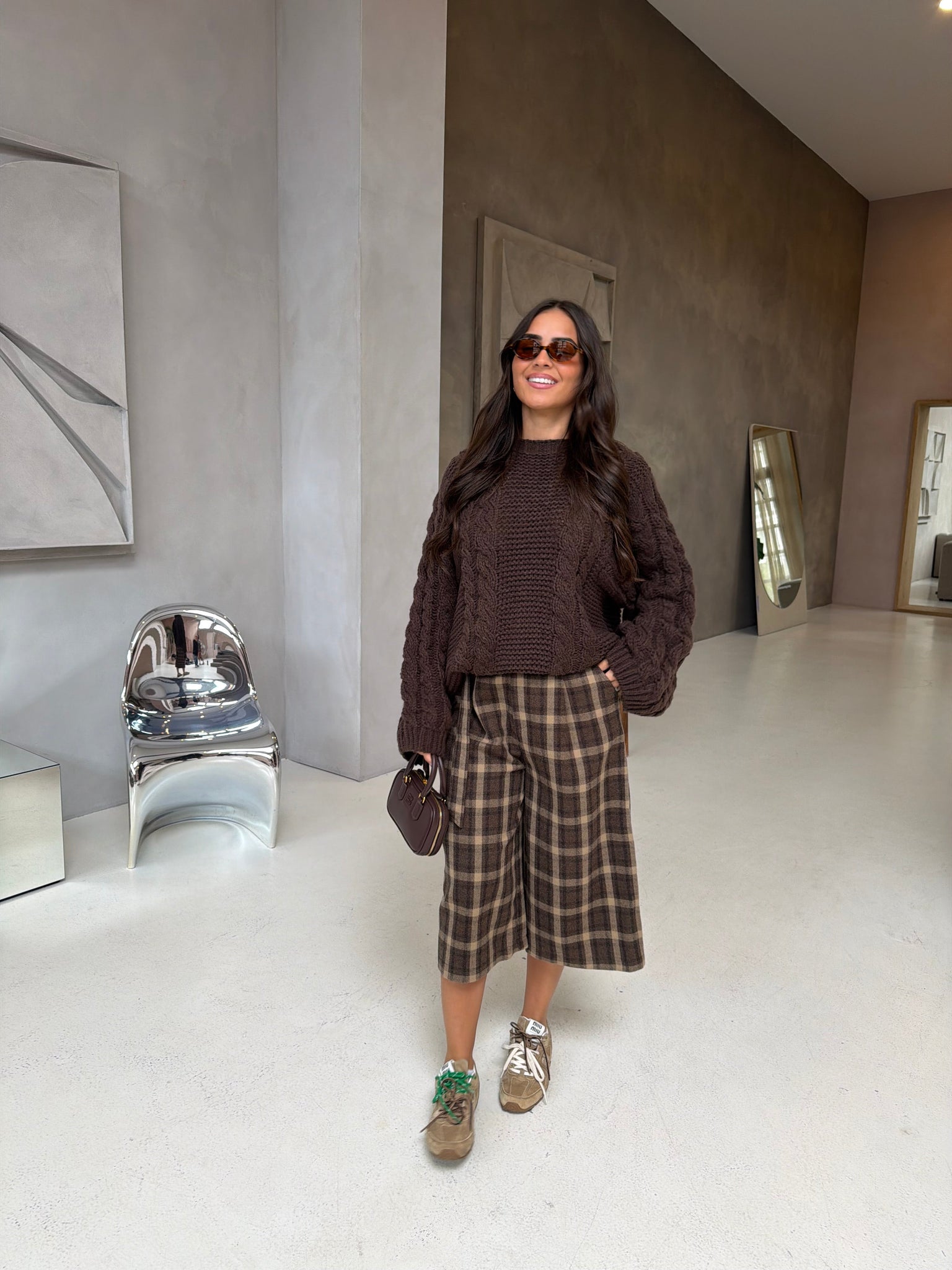 Bermuda carreaux marron  (MA8559)