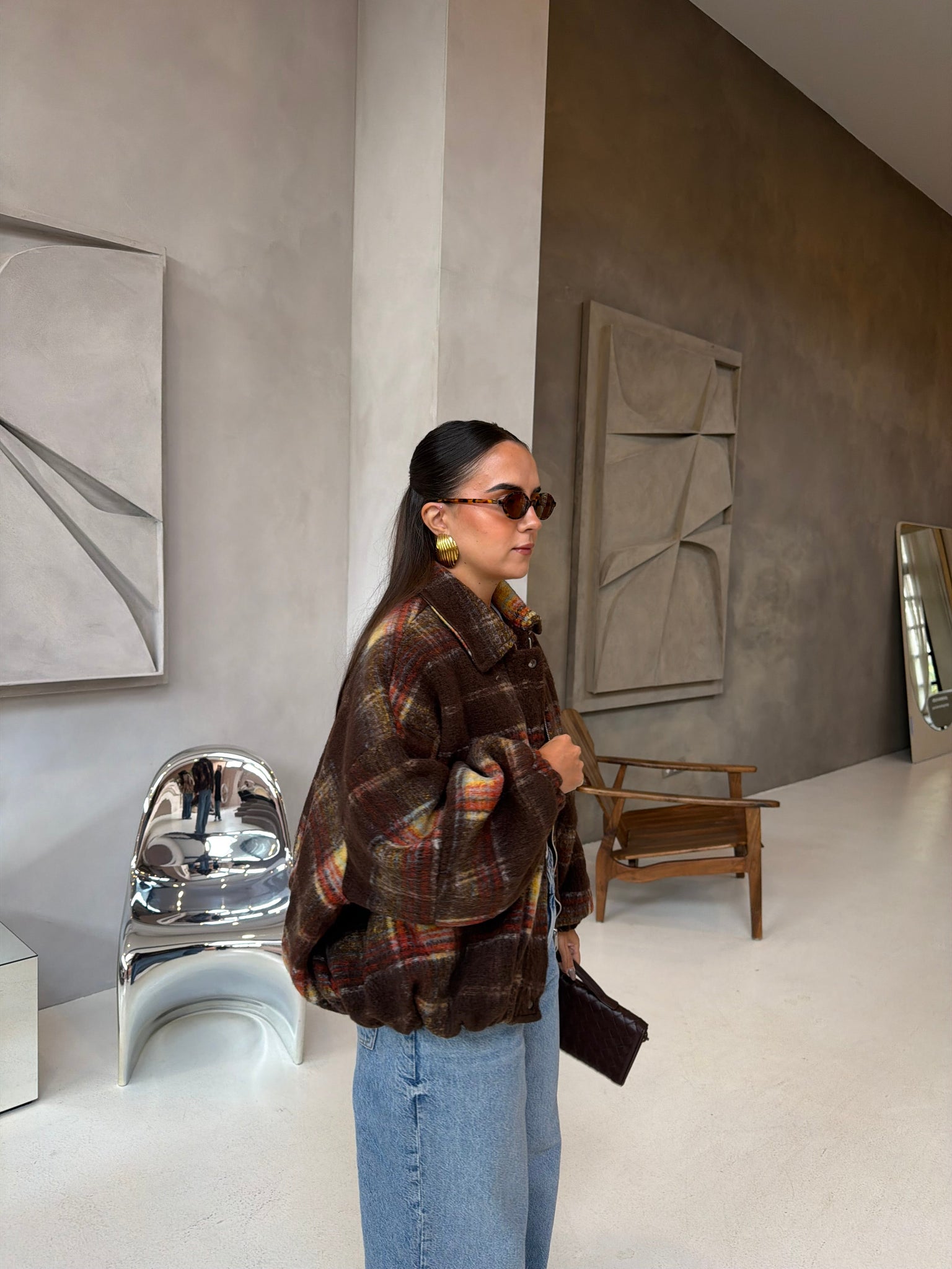 Veste DELIA OVERSIZE laine marron