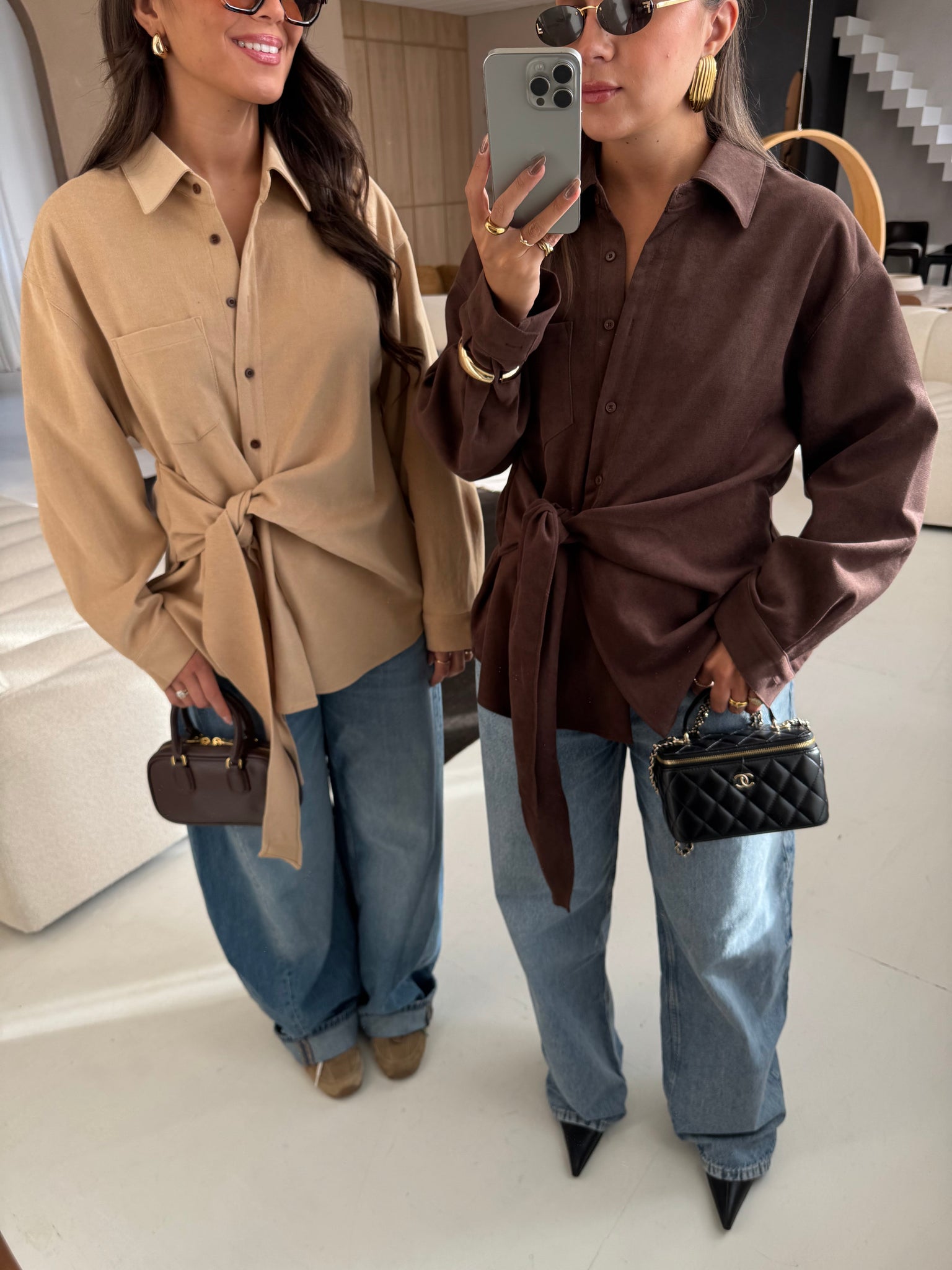 Chemise à nouer marron (MA7739)