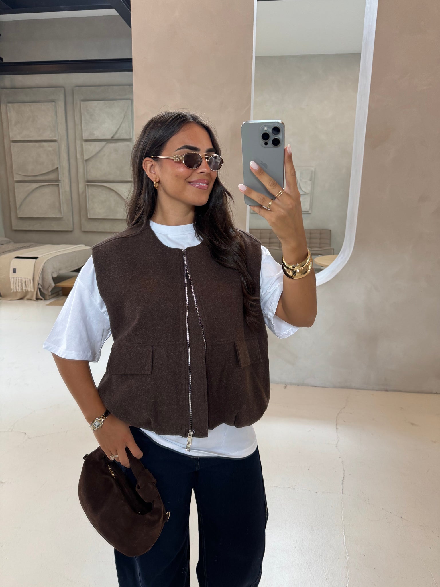 Veste SOFIE sans manches MARRON (3739)