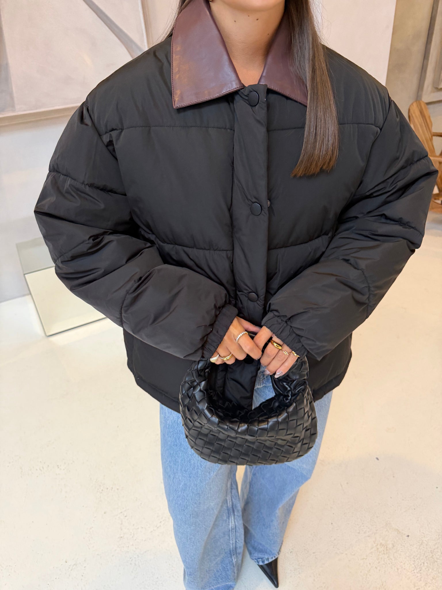 Doudoune col noire (8777)