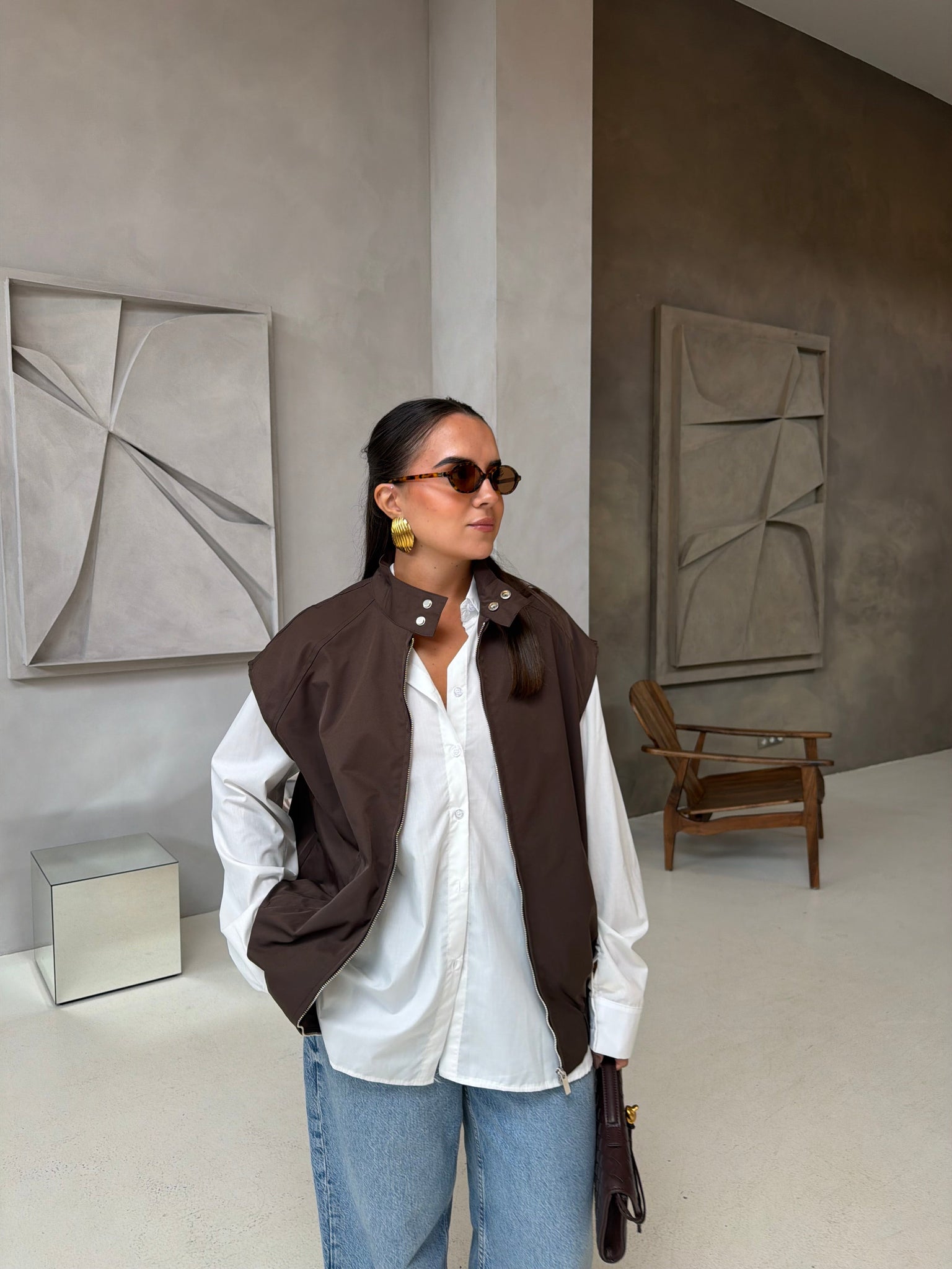 Veste sans manche marron (53052A)