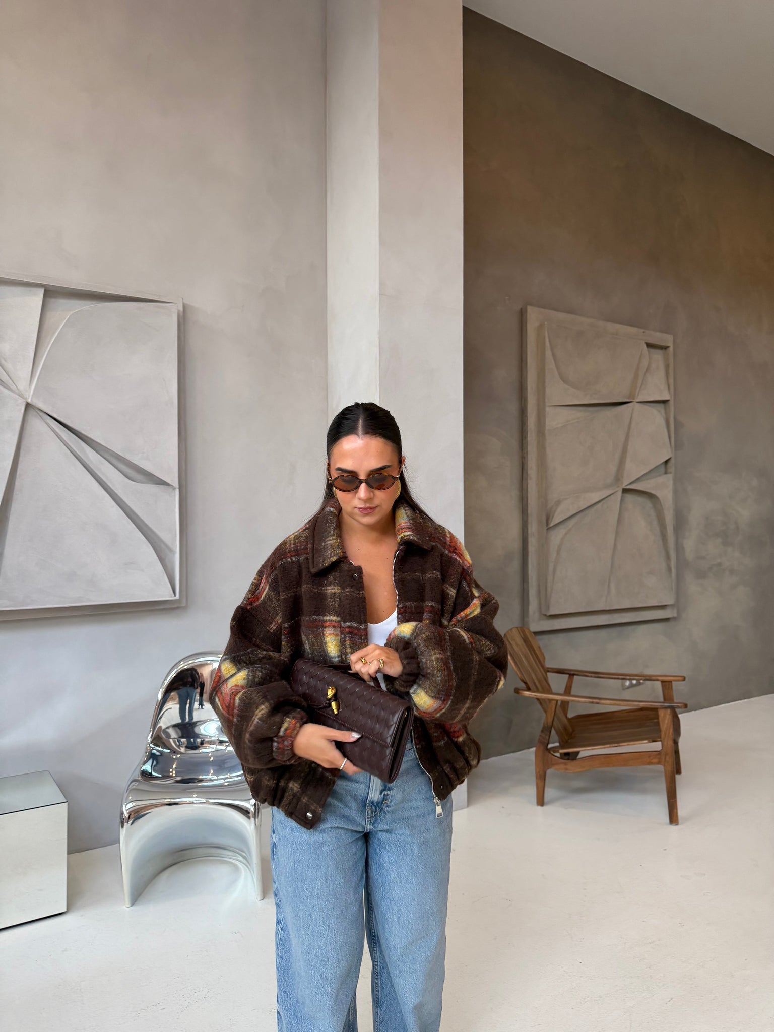 Veste DELIA OVERSIZE laine marron