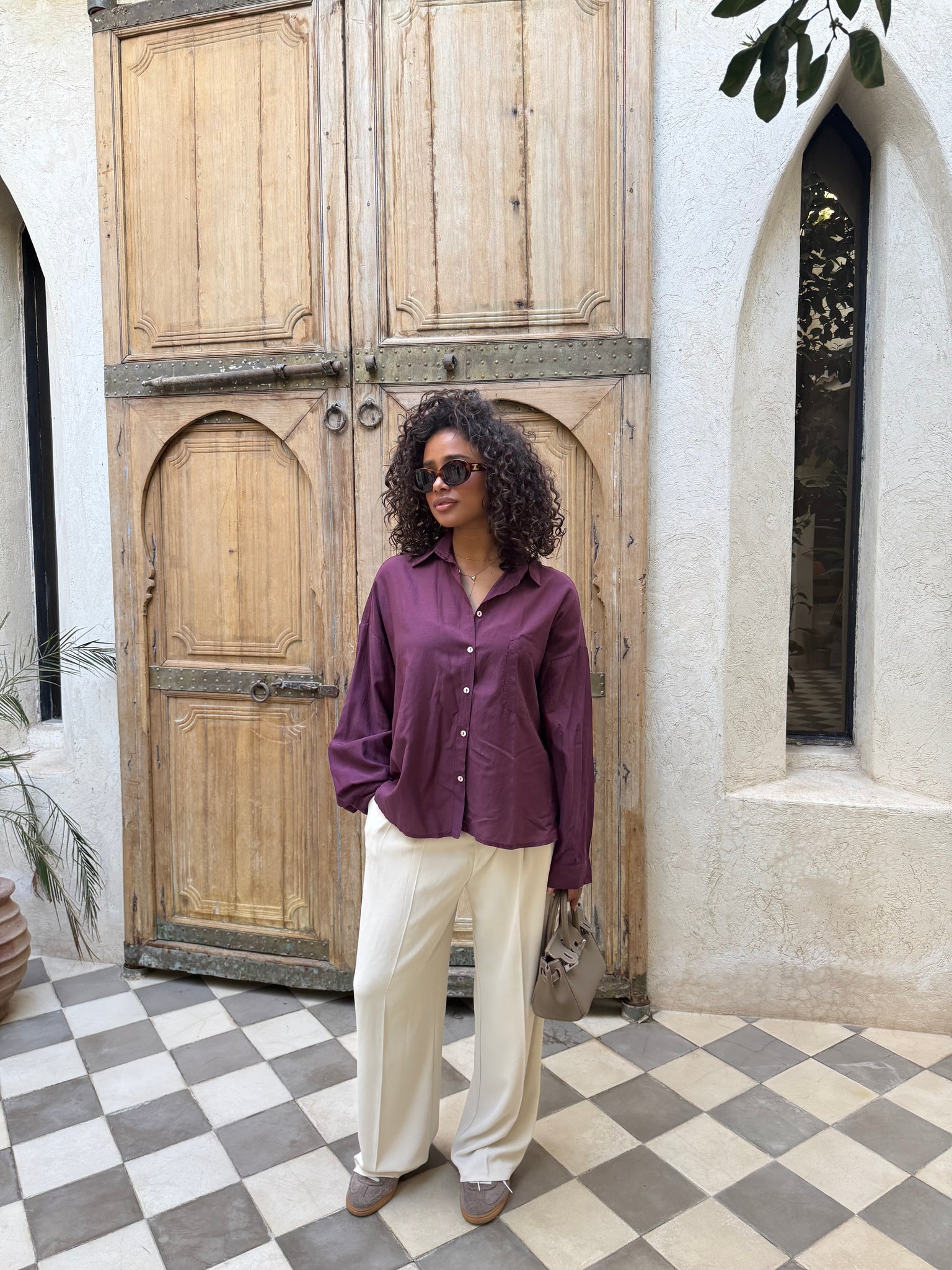 Pantalon fluide CASSIE blanc (23091-1)