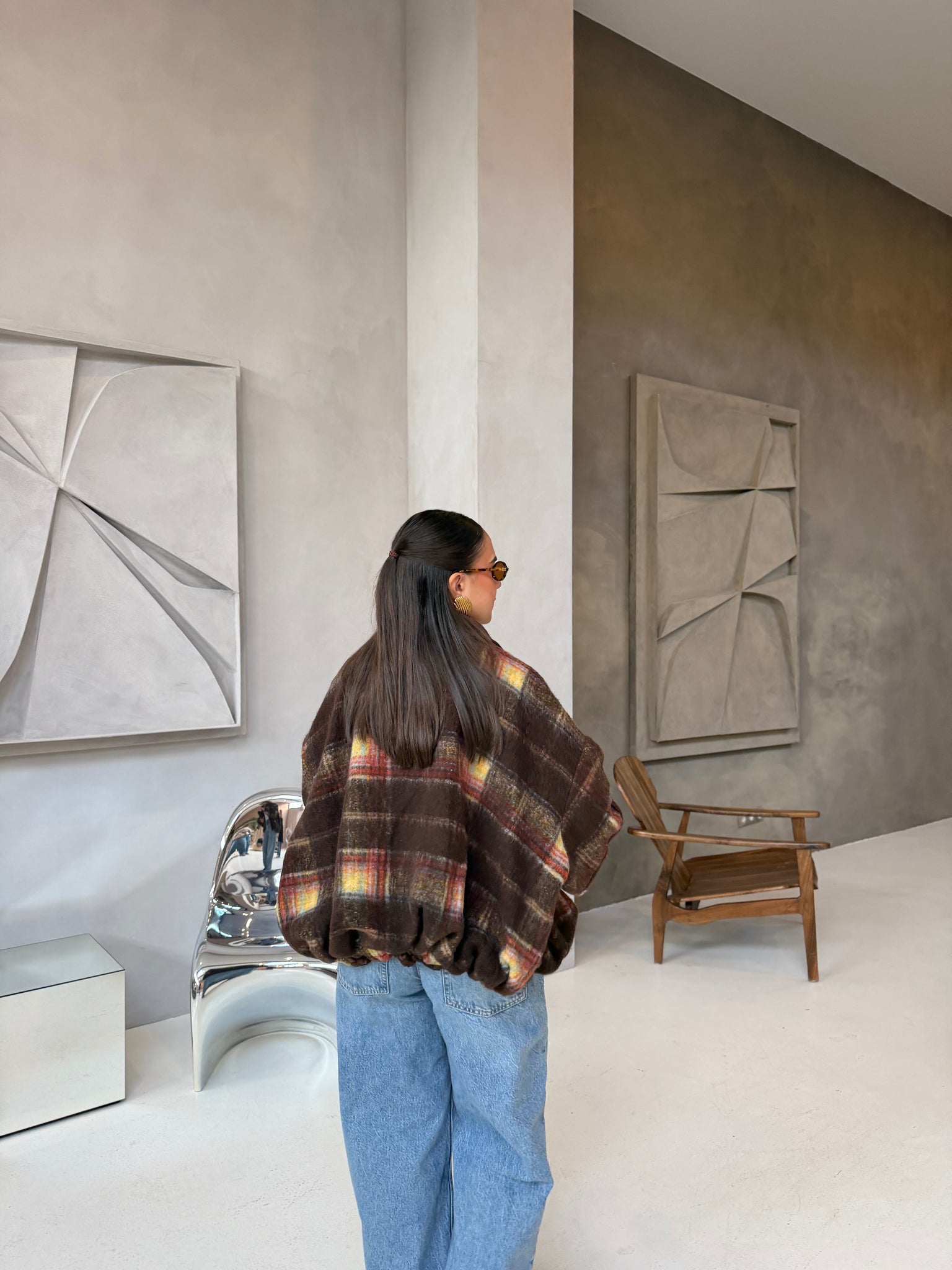 Veste DELIA OVERSIZE laine marron