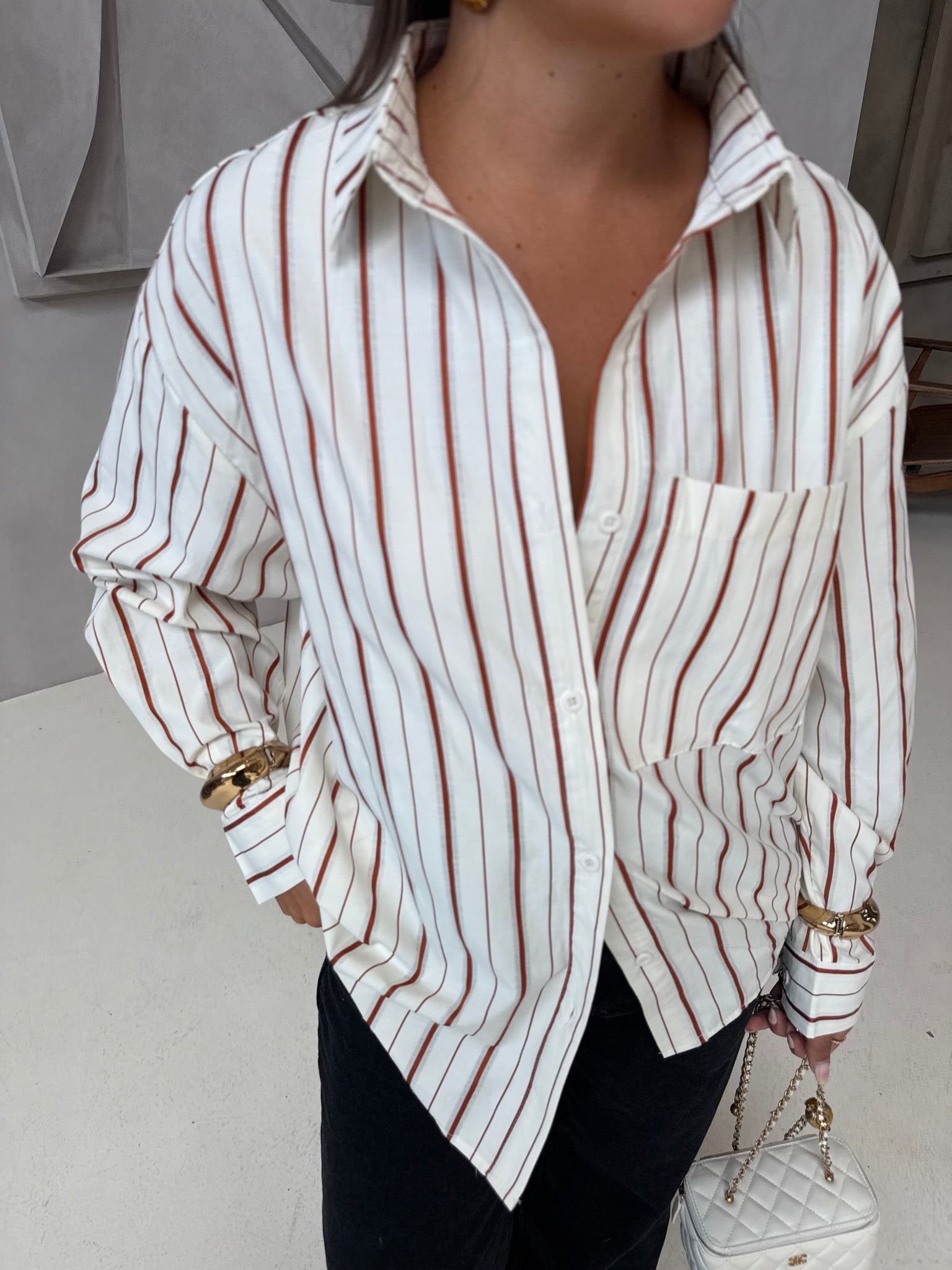 Chemise HAPPY à rayures rouge (3192)