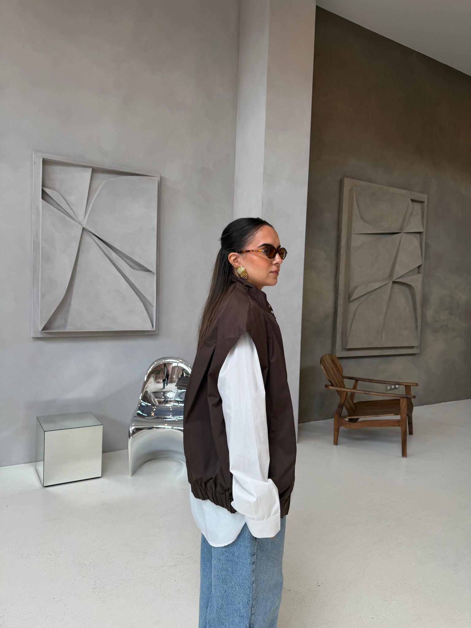 Veste sans manche marron (53052A)