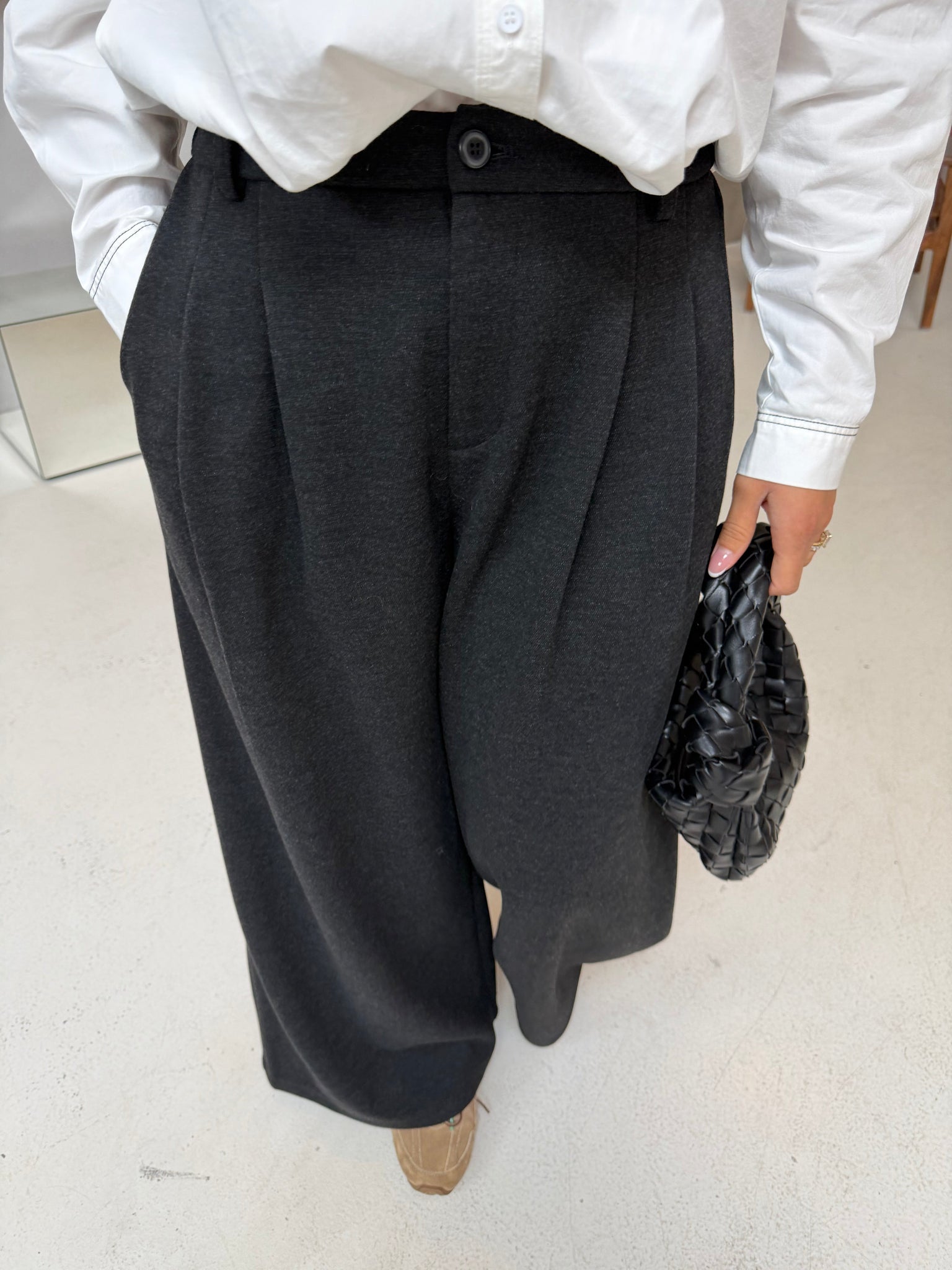 Pantalon FLARE épais gris  (D27922)