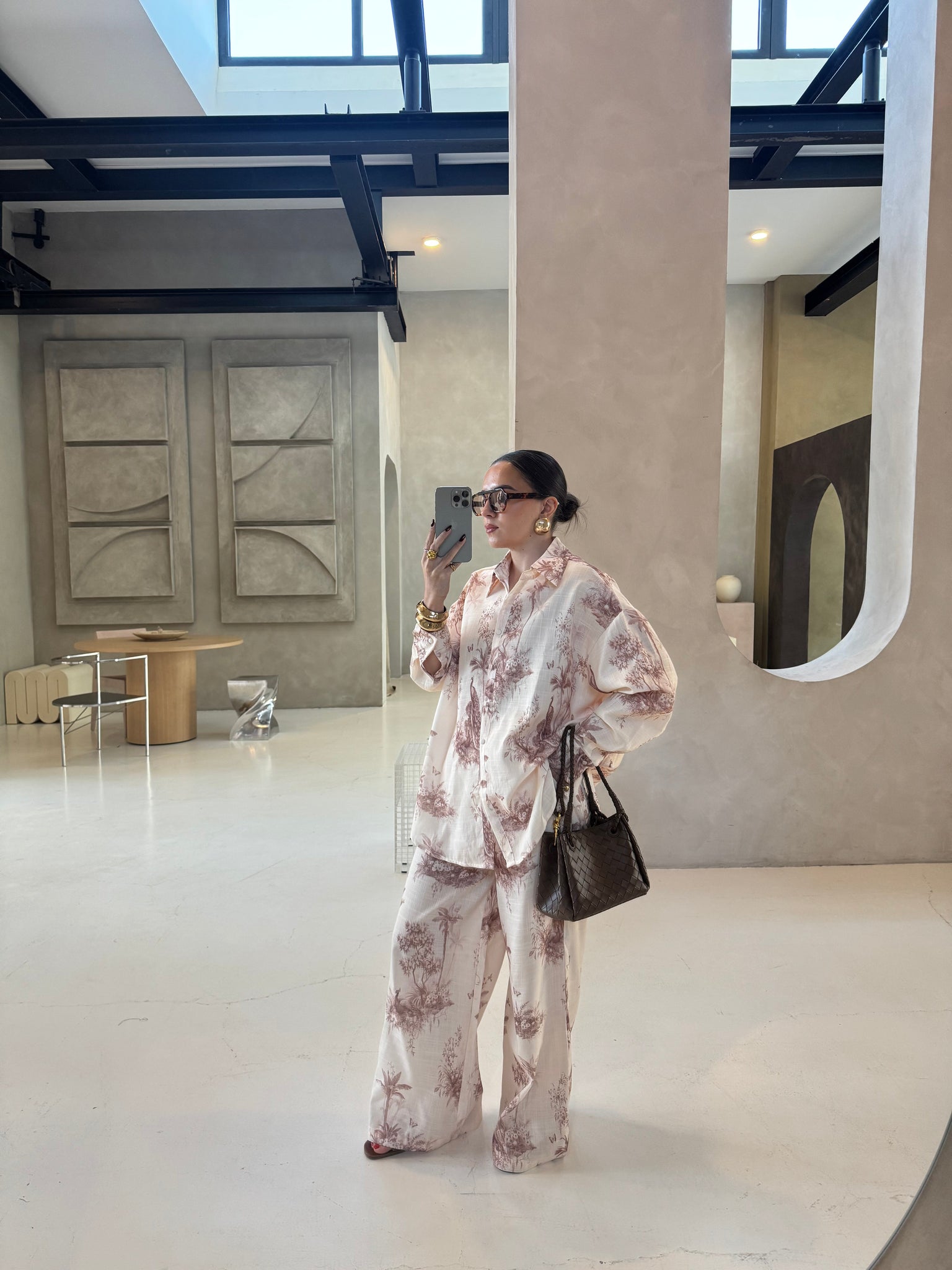 Ensemble imprimé beige (EC6288)