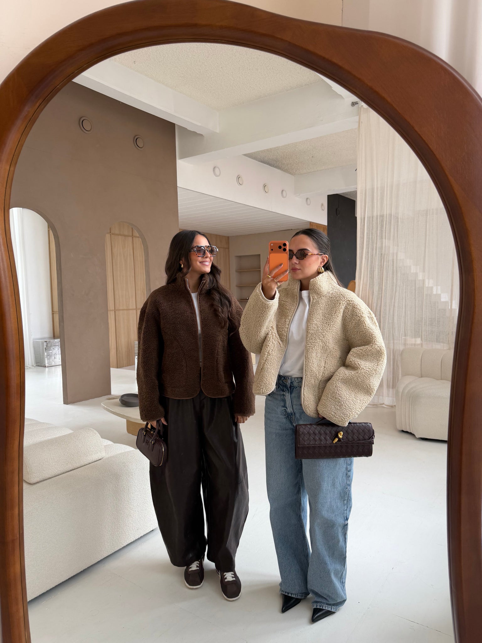 Veste laine bouclée marron (C25259330)