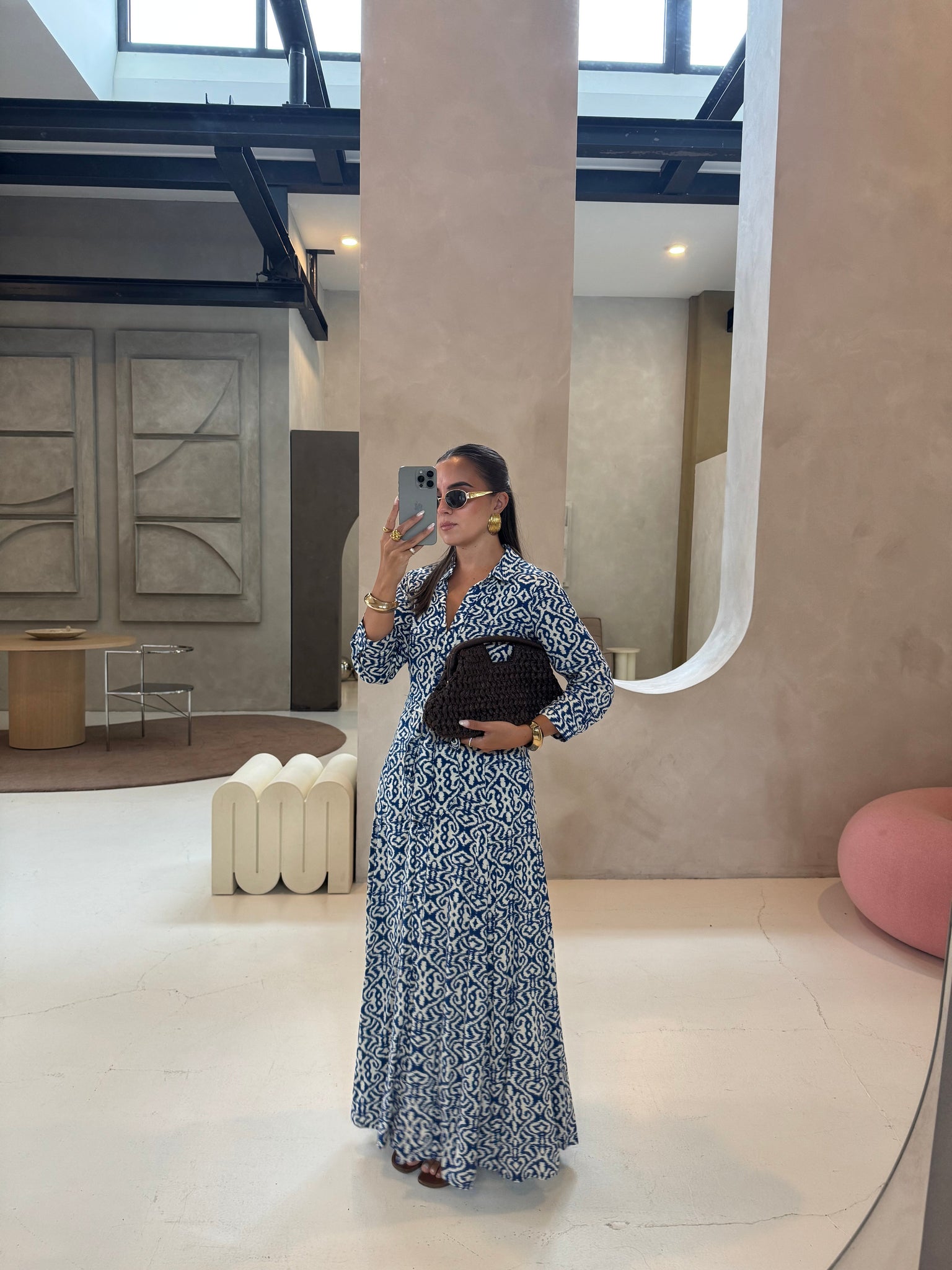 Robe CALI bleue blanche (62998)