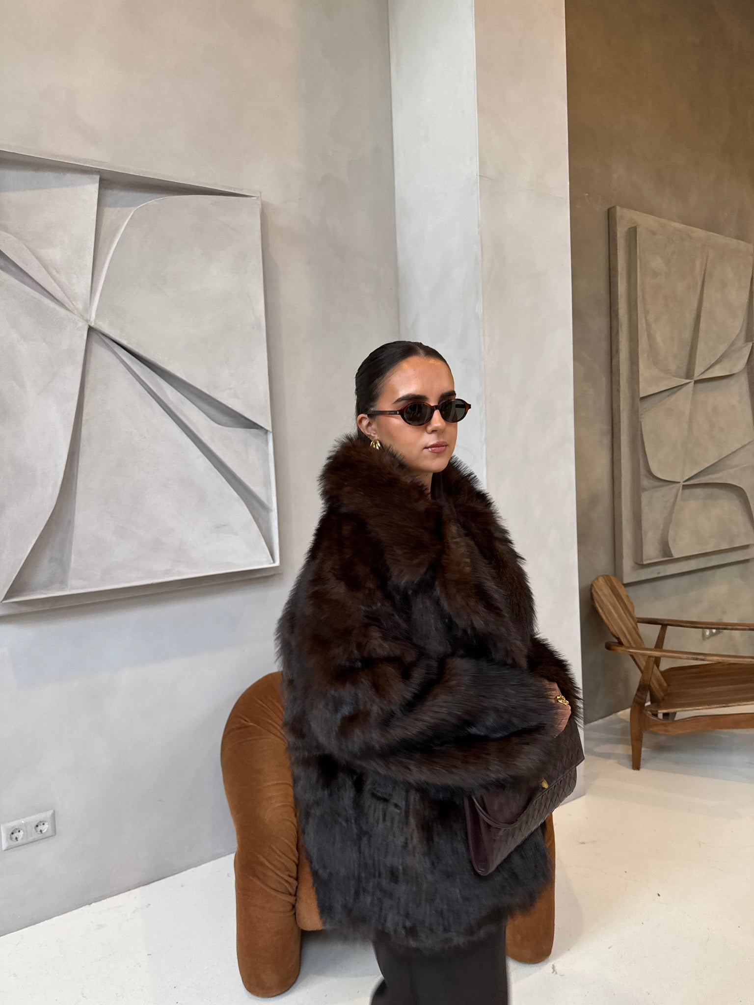 Fourrure SOA longue marron (JZ3037)