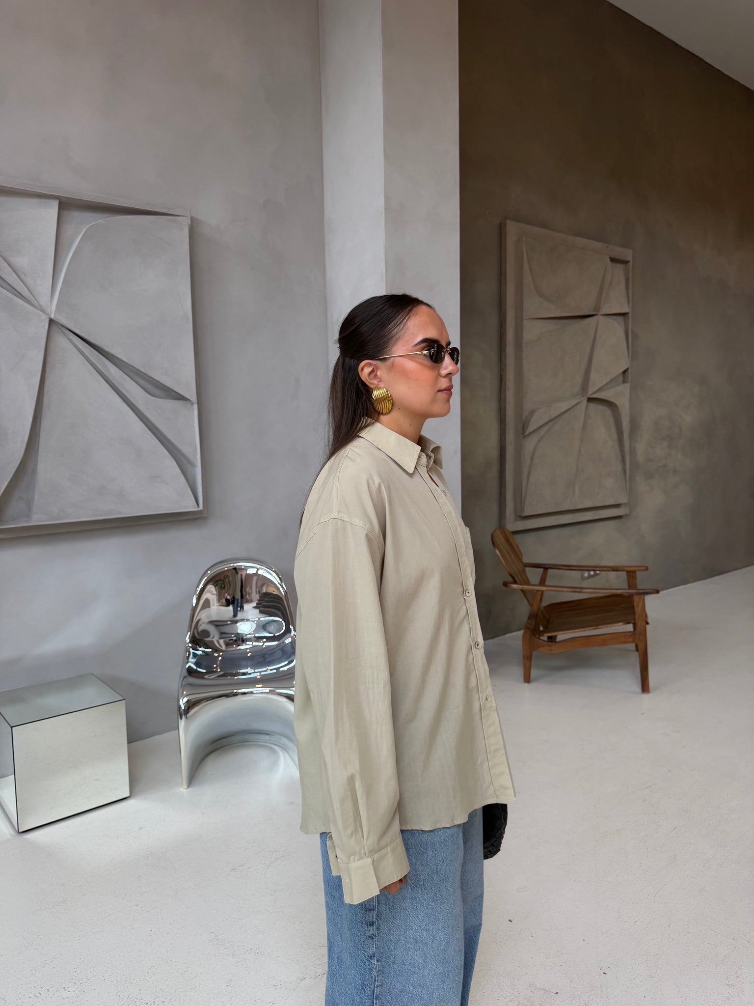 Chemise LINA foulard beige (MA7601)