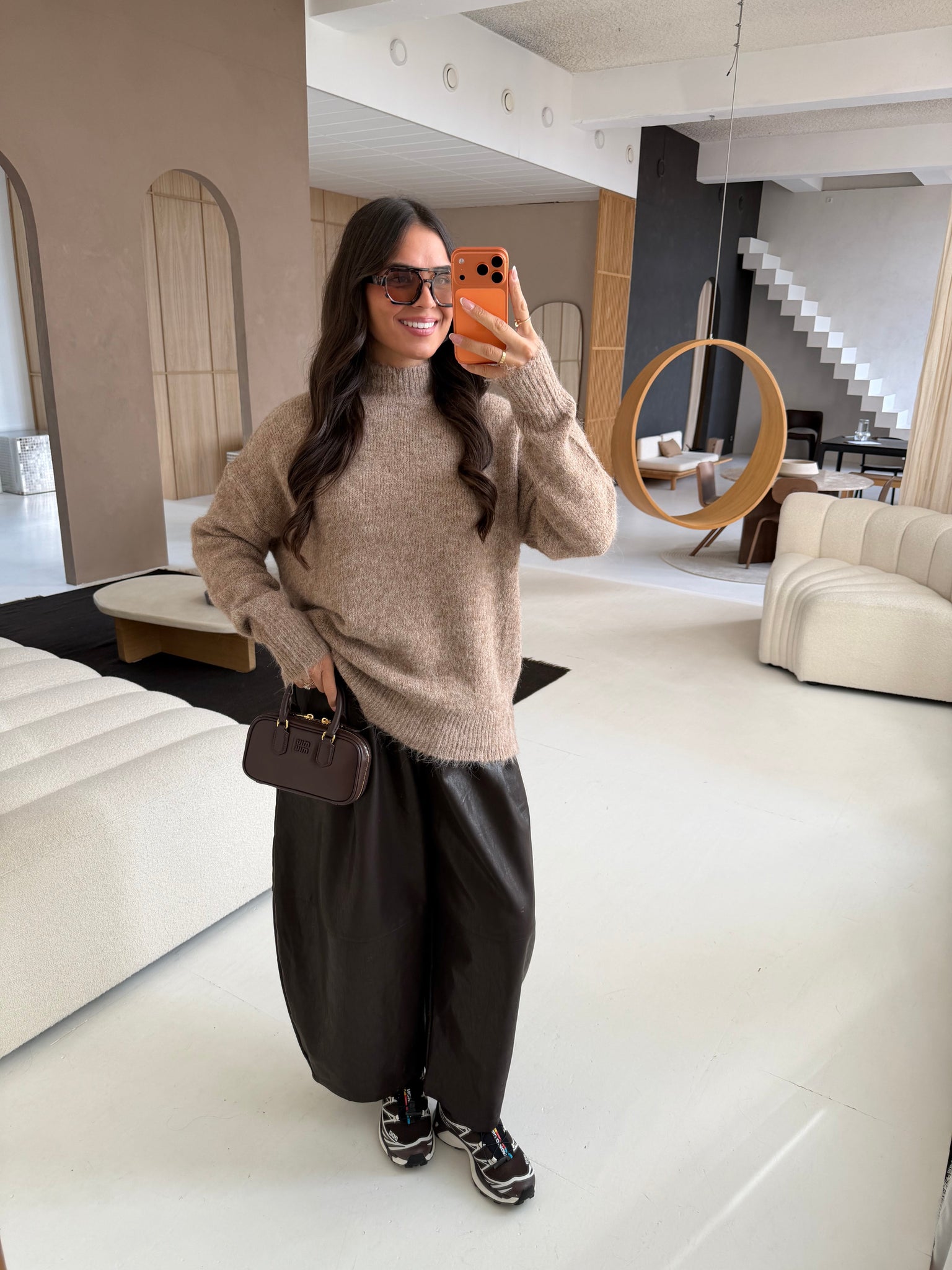 Pull col roulé camel IVIVI (XS009)