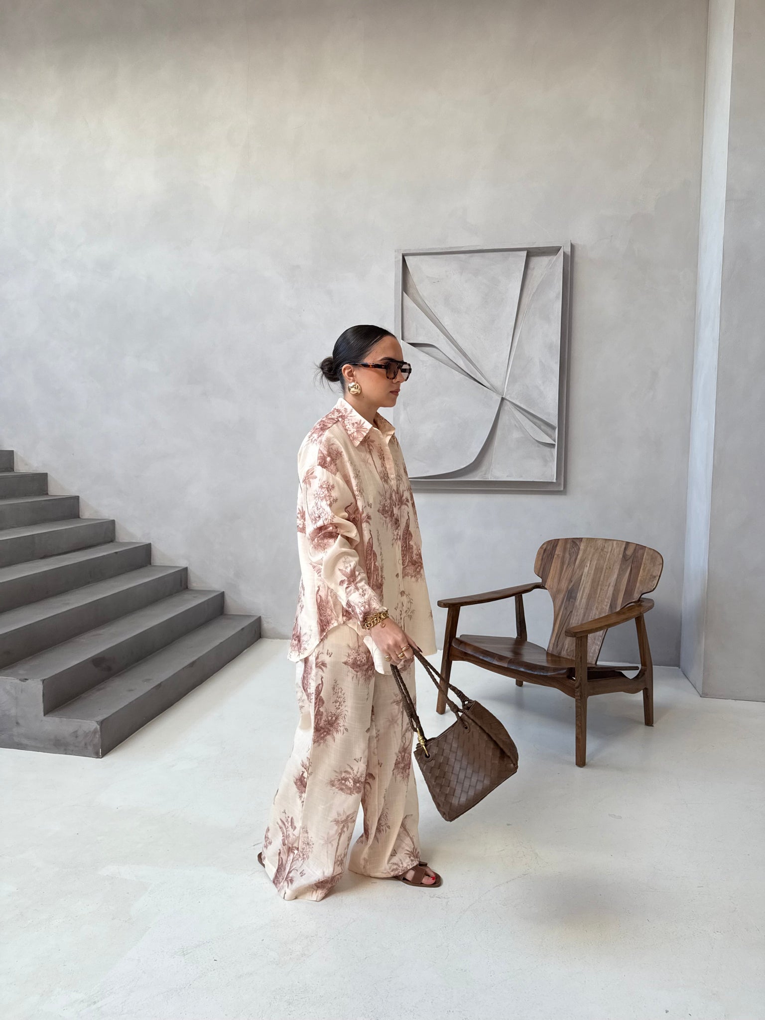 Ensemble imprimé beige (EC6288)