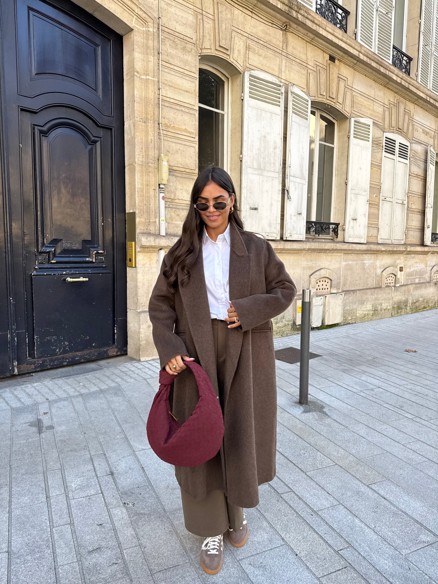 Manteau long marron MARA