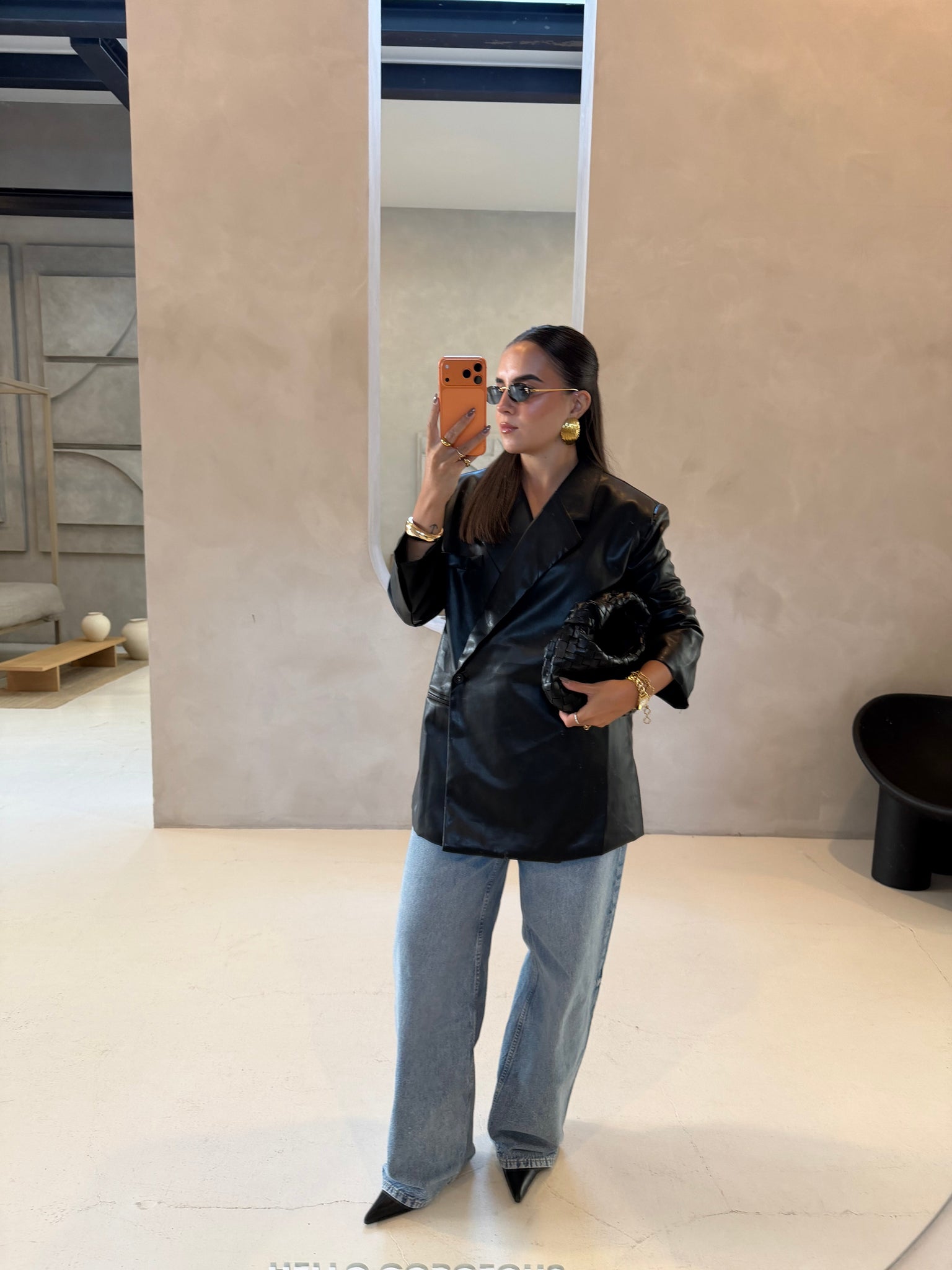 Blazer similicuir noir MONALISA