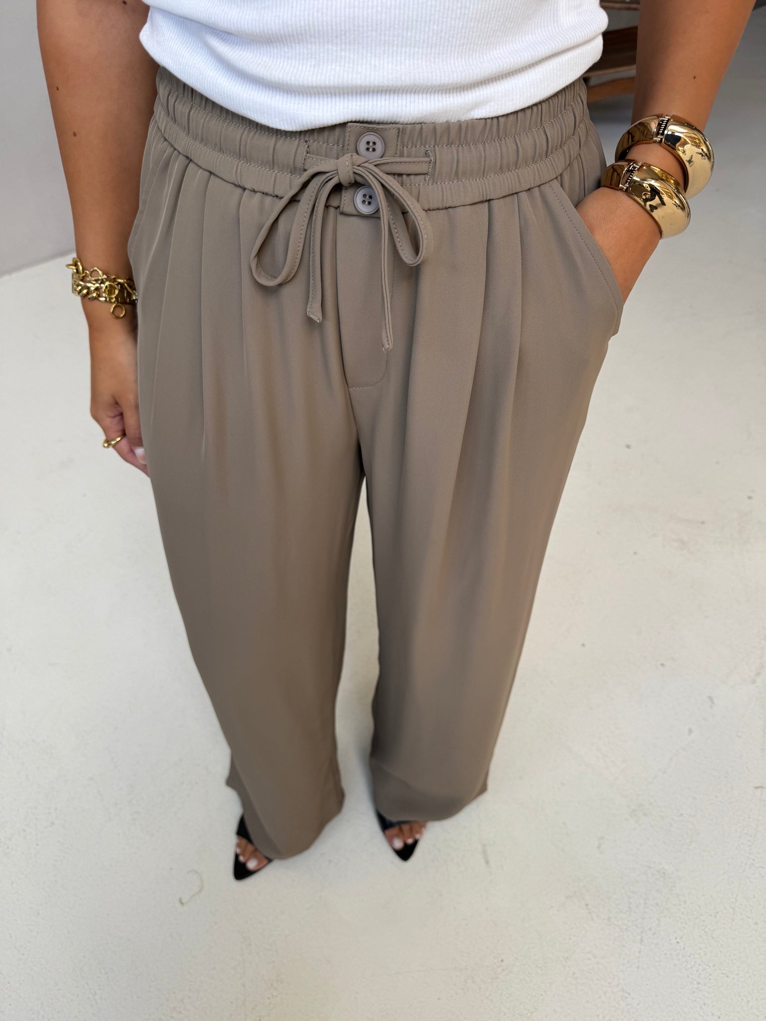 Pantalon HARCHE fluide taupe (43080)