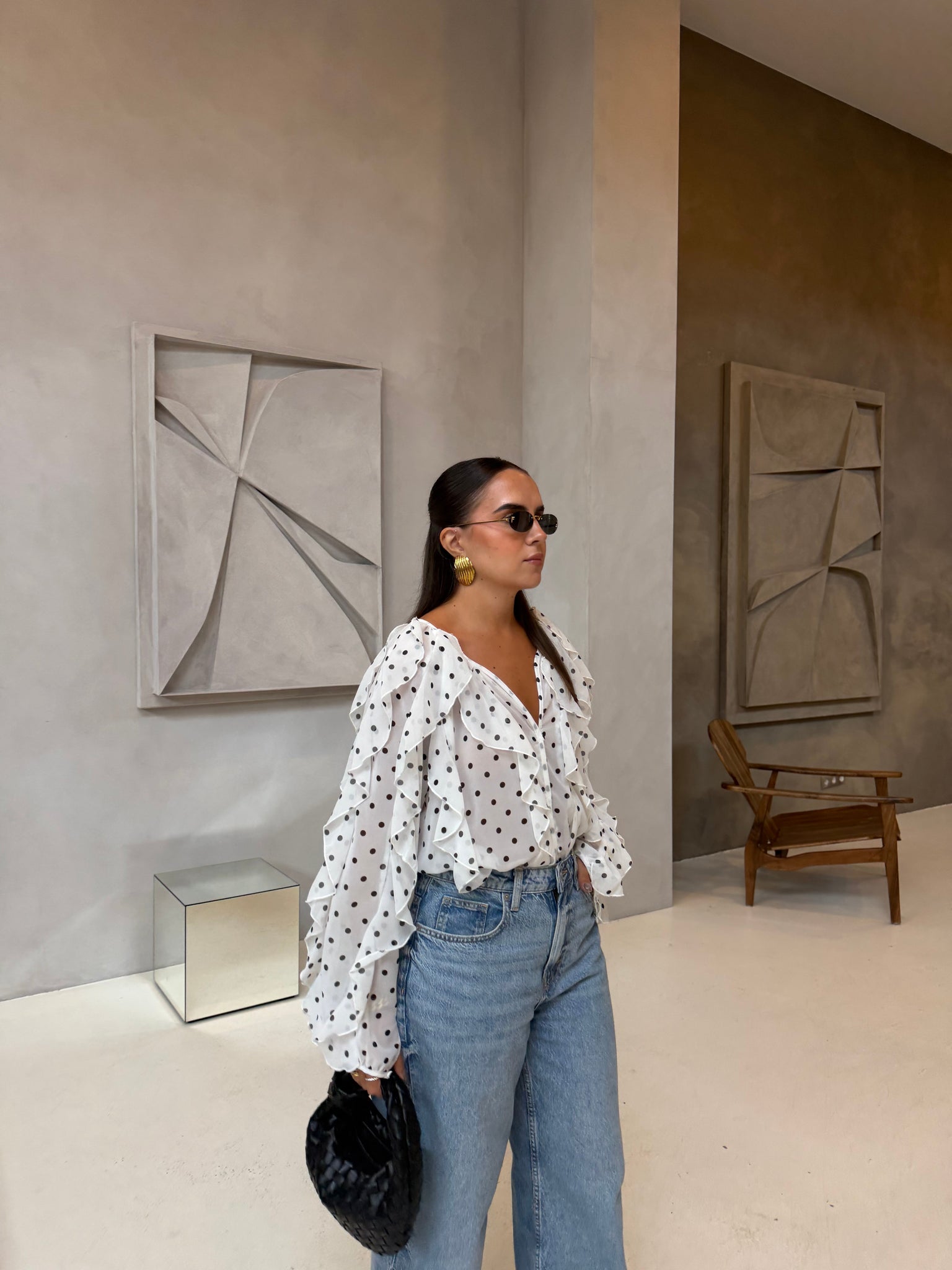 Chemise volant pois (3898)