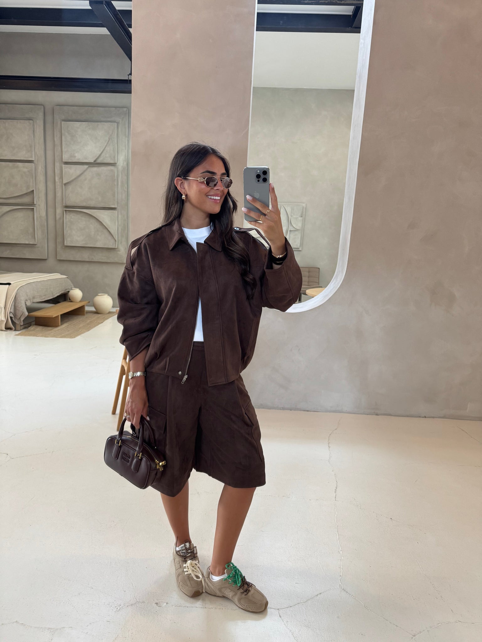 Veste LEANE courte marron (w25218)