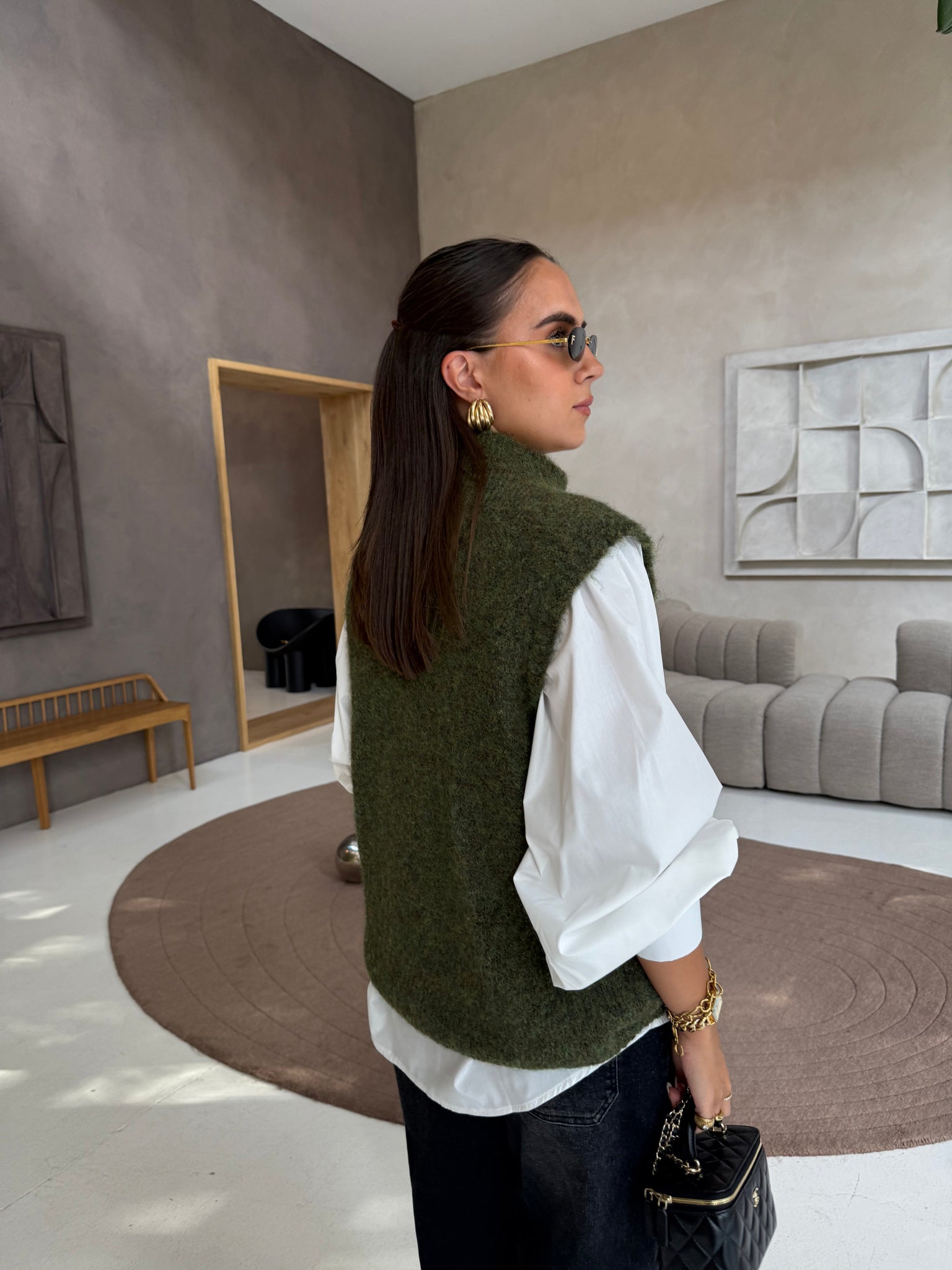 Pull sans manches vert (2503)