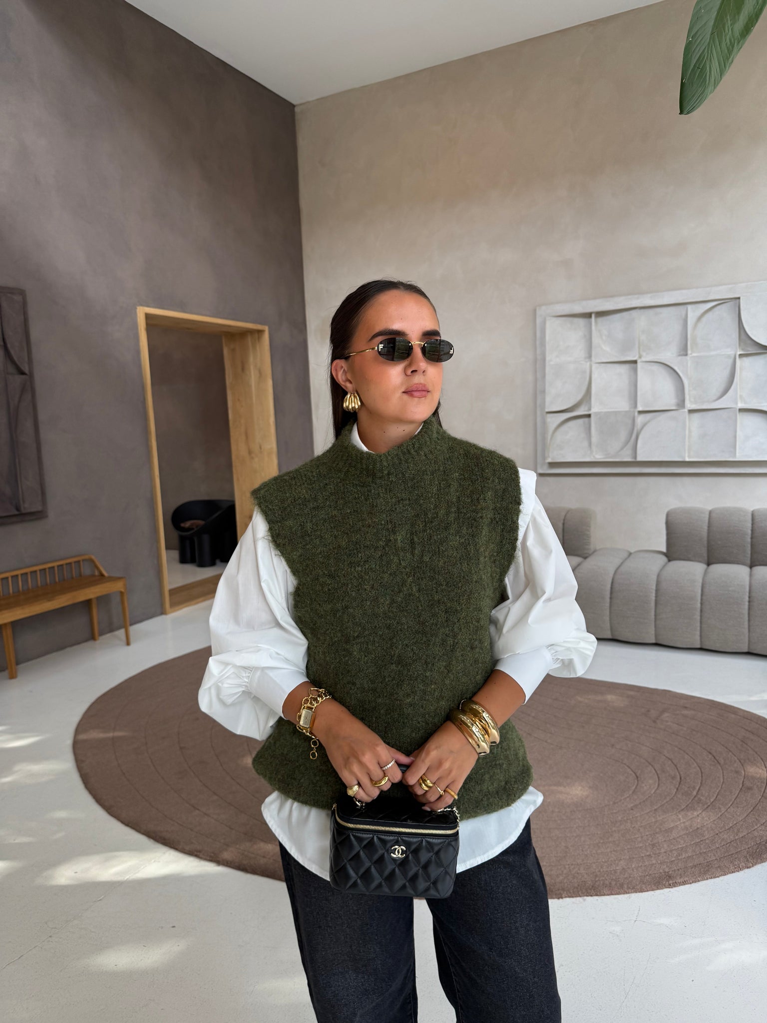 Pull sans manches vert (2503)